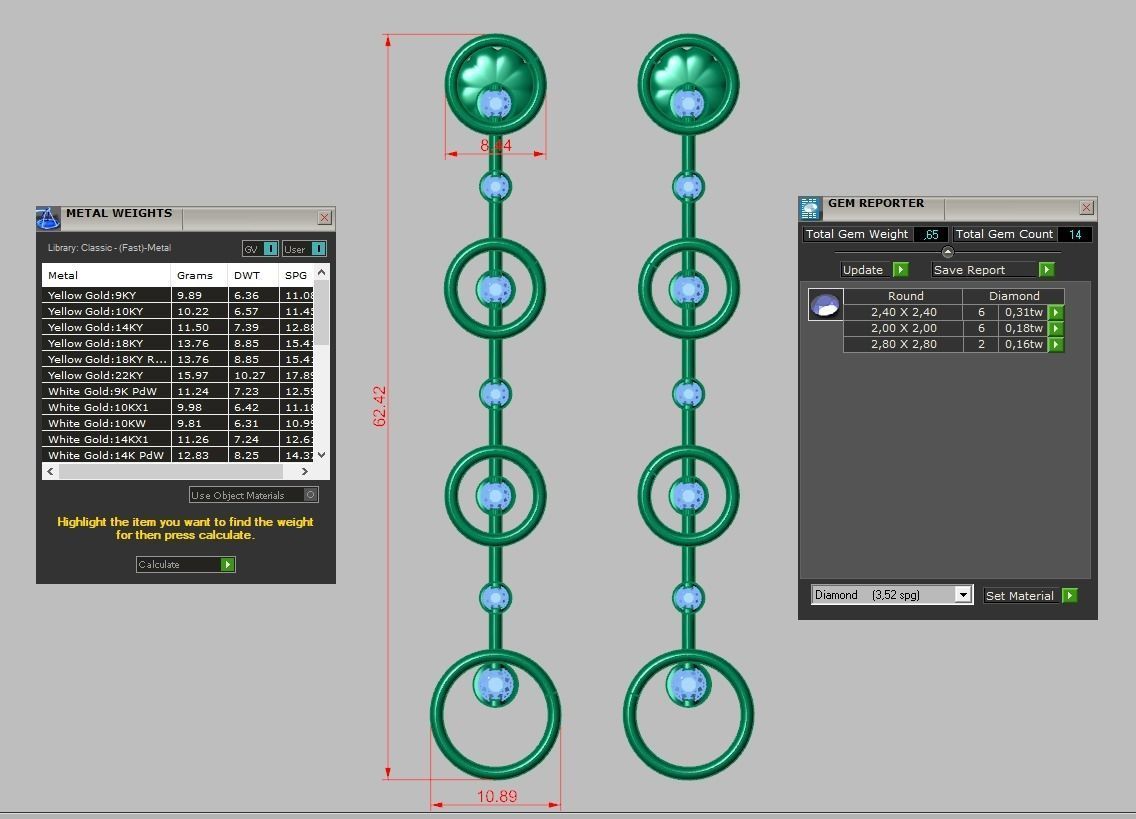 Earring model 0309 3D printable model 3D print model_15