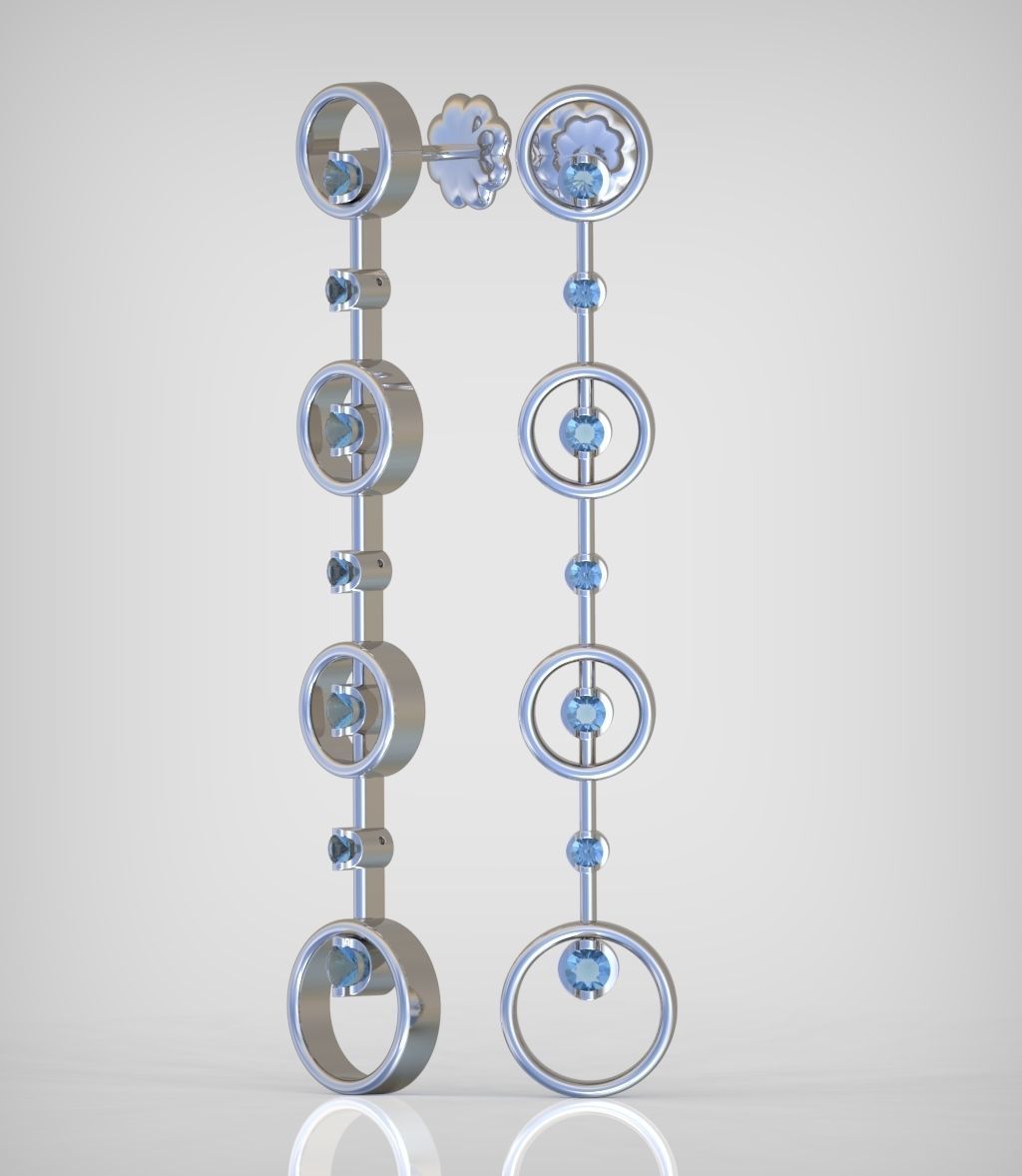 Earring model 0309 3D printable model 3D print model_1