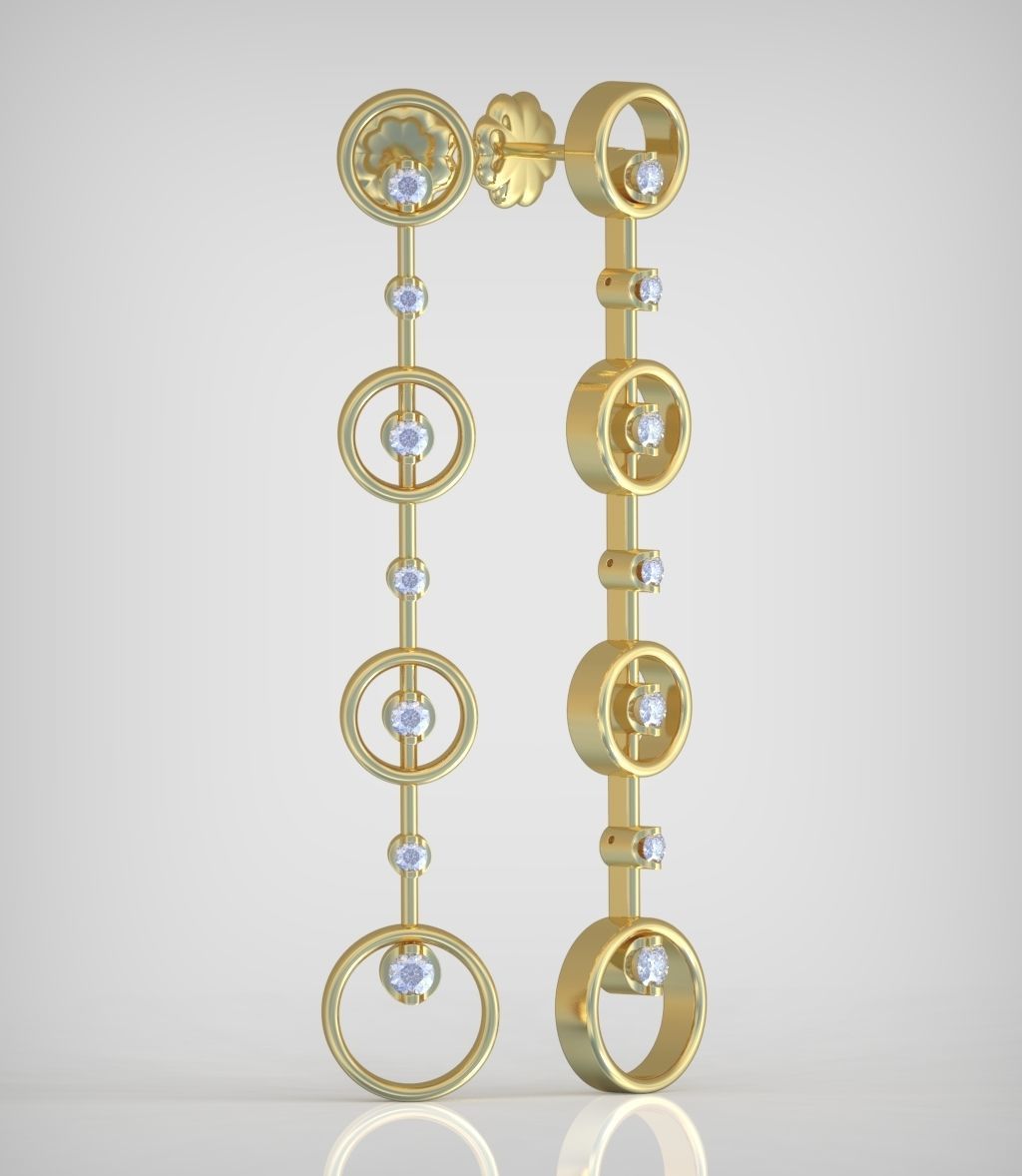 Earring model 0309 3D printable model 3D print model_4