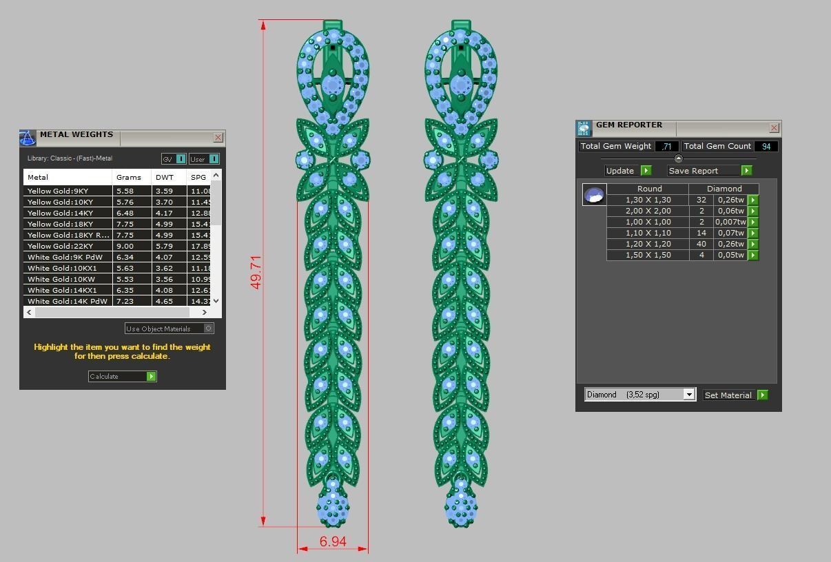 Earring model 0367 3D printable model 3D print model_14