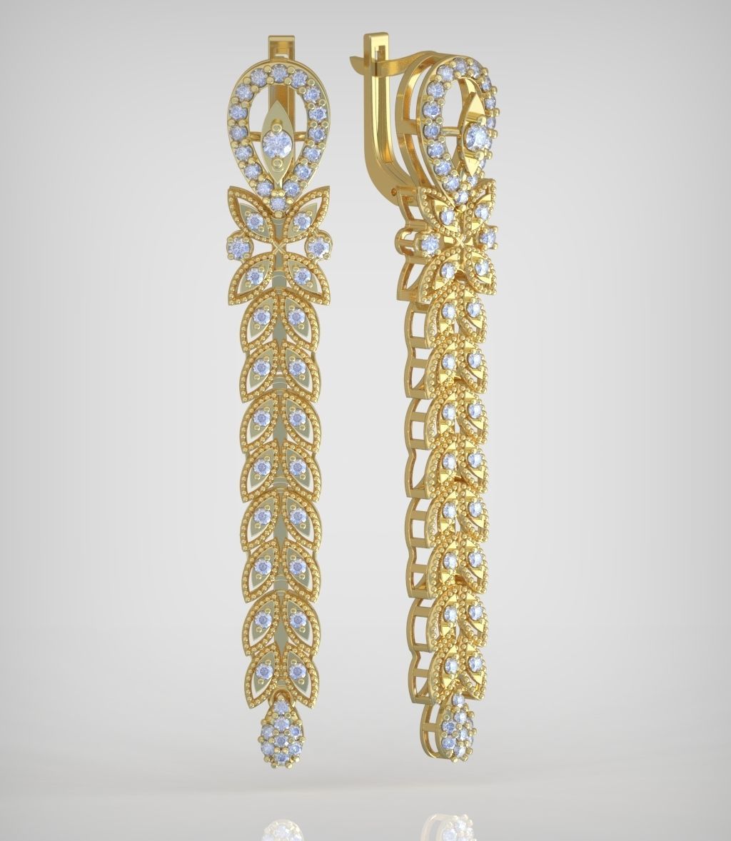 Earring model 0367 3D printable model 3D print model_4