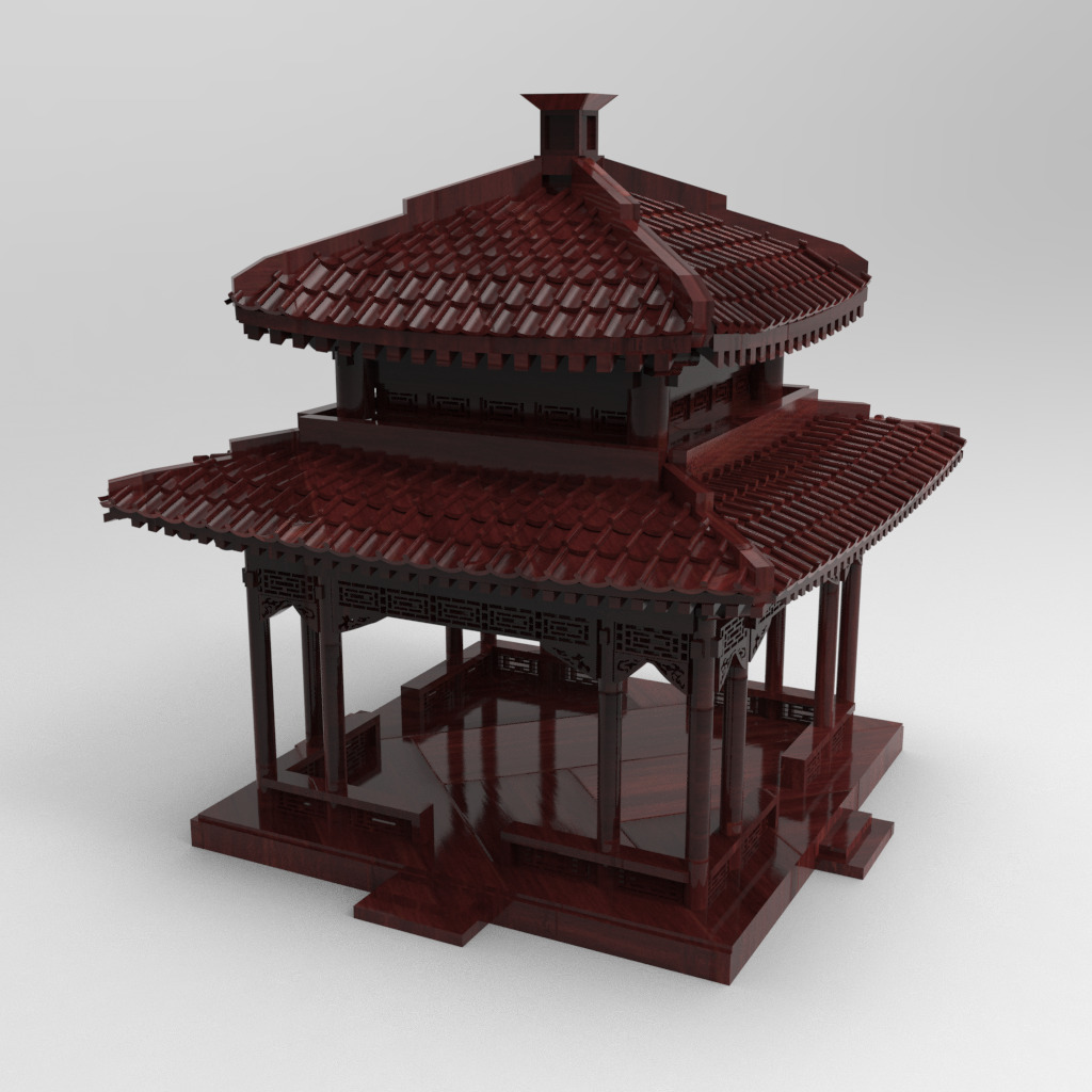 Ancient Architecture Zhi Chun Ting of the Summer Palace 3D print model_7