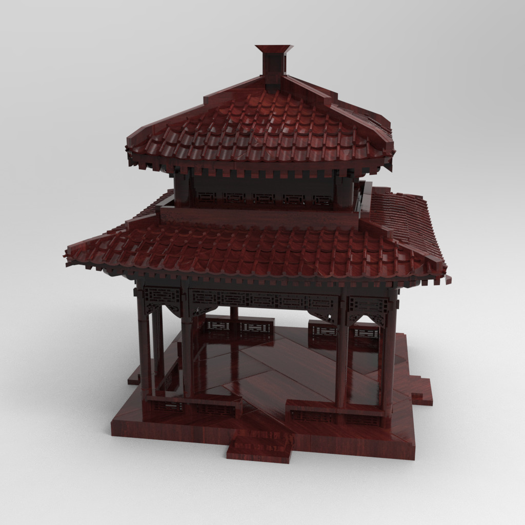 Ancient Architecture Zhi Chun Ting of the Summer Palace 3D print model_9
