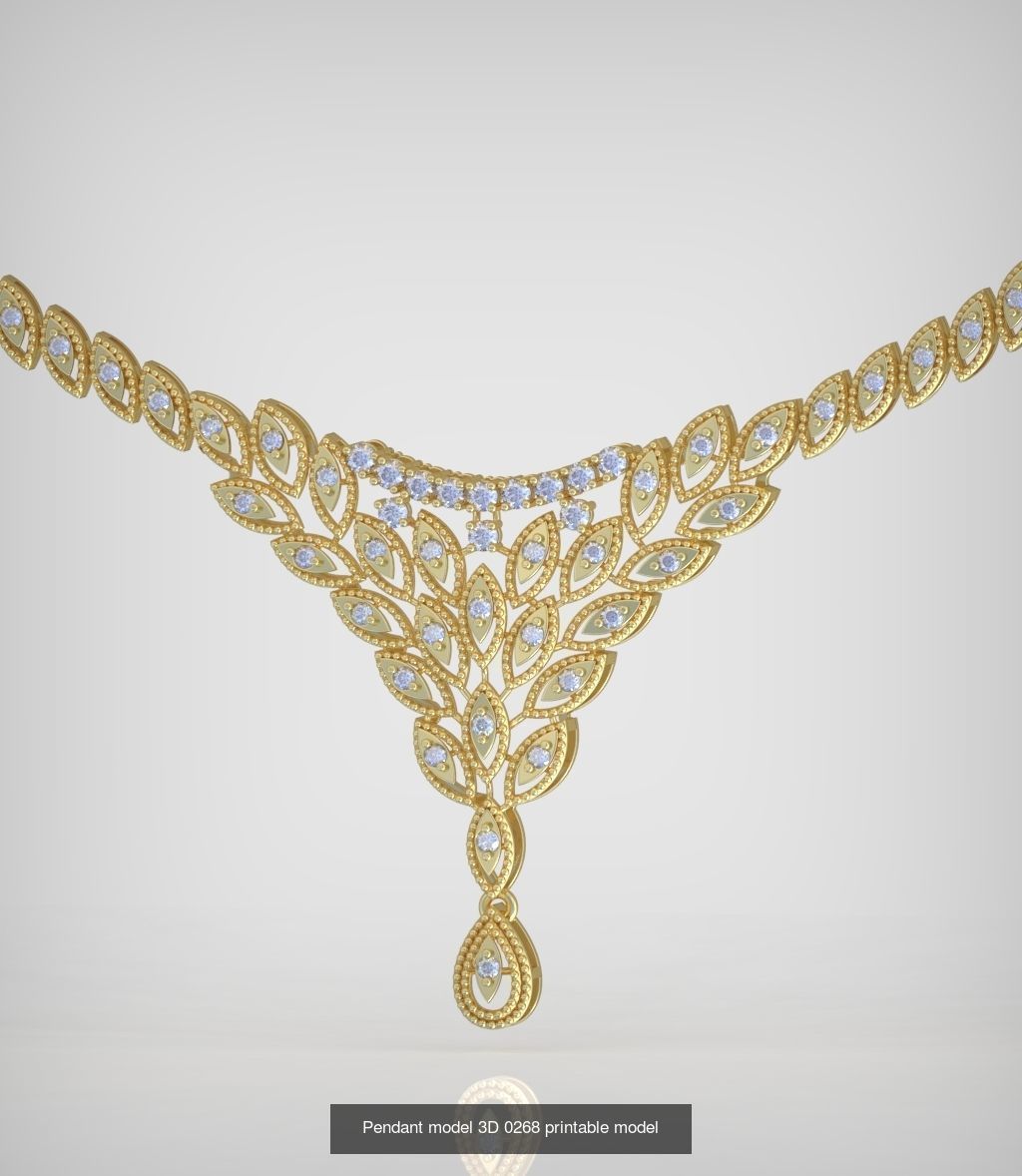 Ring Bracelet Earring and Pendant Set 3D printable model 0118 3D Model Collection_3