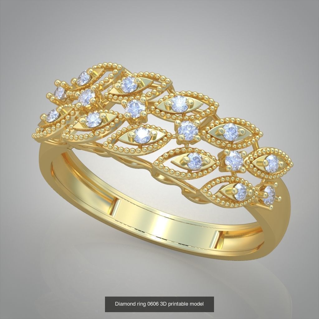 Ring Bracelet Earring and Pendant Set 3D printable model 0118 3D Model Collection_5