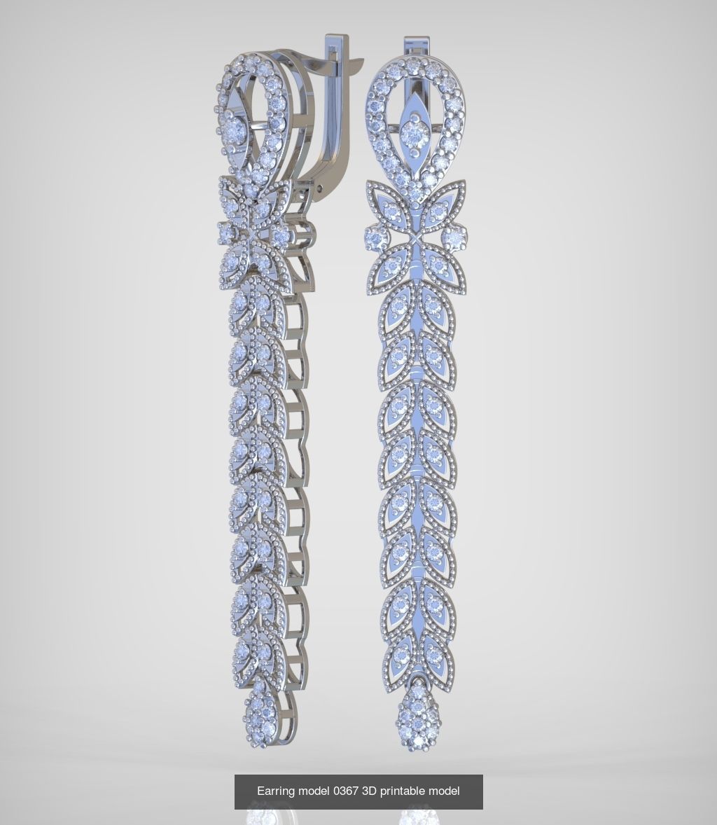 Ring Bracelet Earring and Pendant Set 3D printable model 0118 3D Model Collection_4