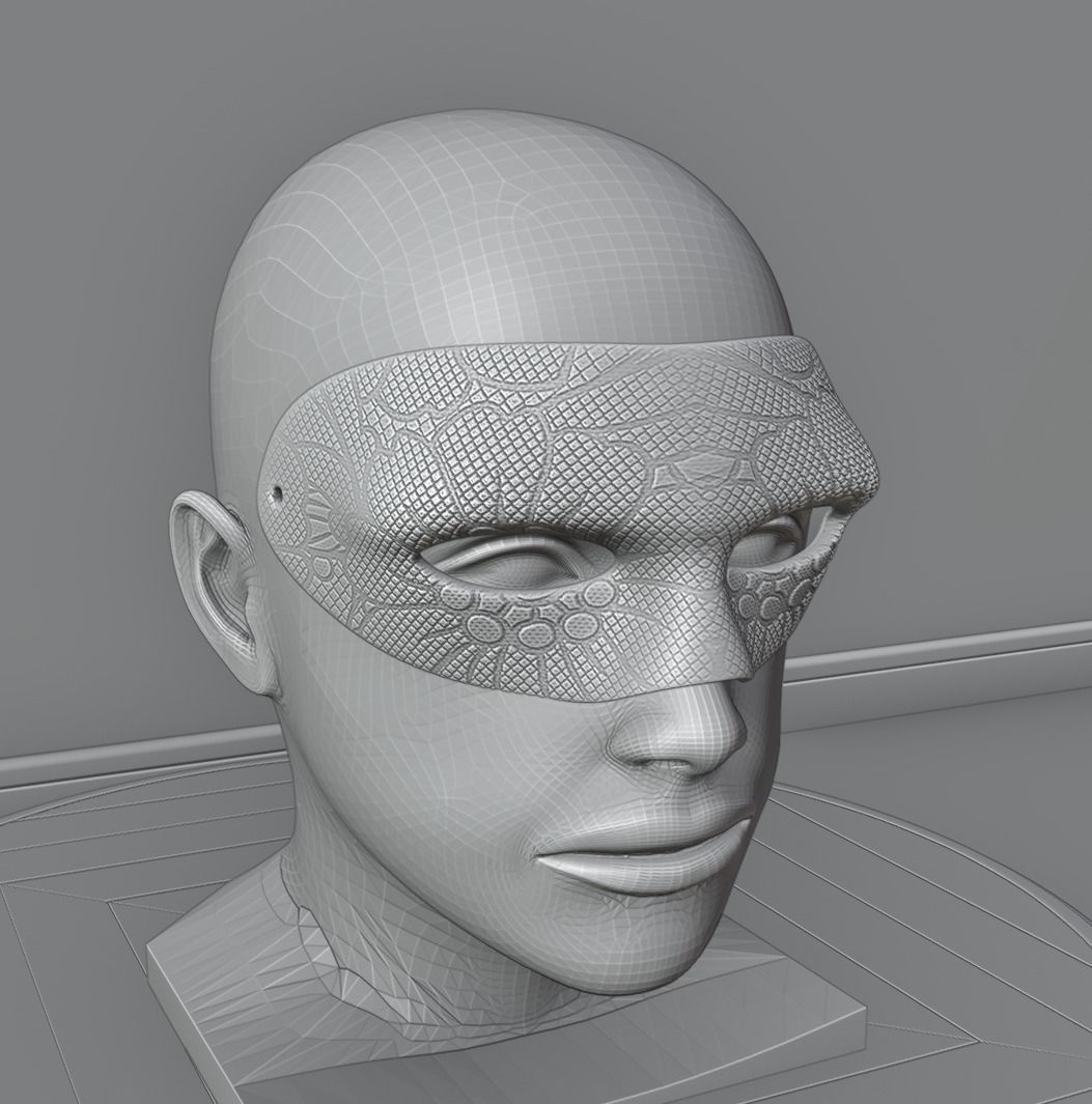 Prom Face Mask - Party Mask Stl 3D print model_9