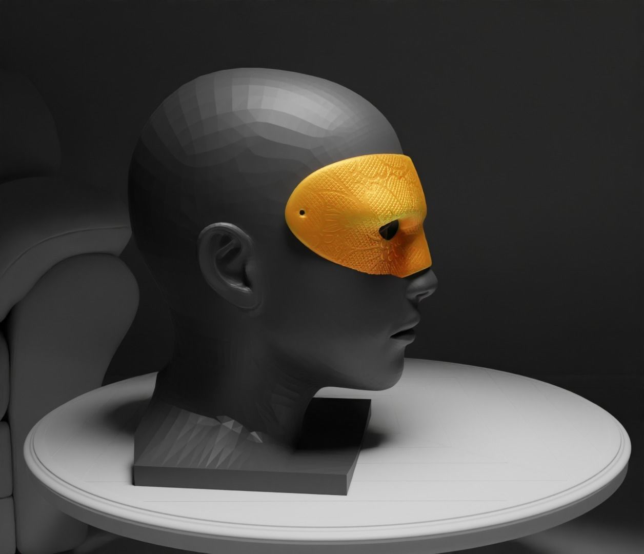 Prom Face Mask - Party Mask Stl 3D print model_15