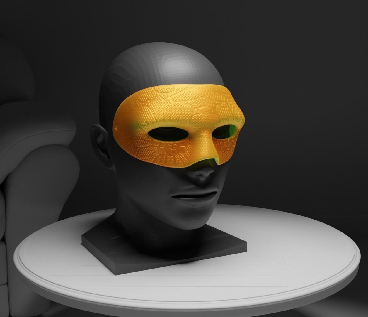 Prom Face Mask - Party Mask Stl 3D print model_2