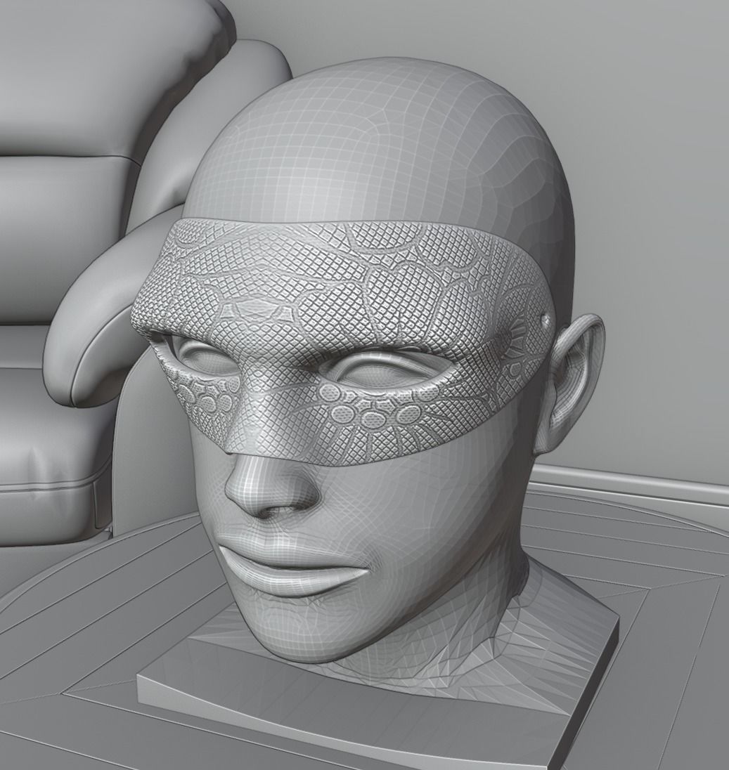 Prom Face Mask - Party Mask Stl 3D print model_13