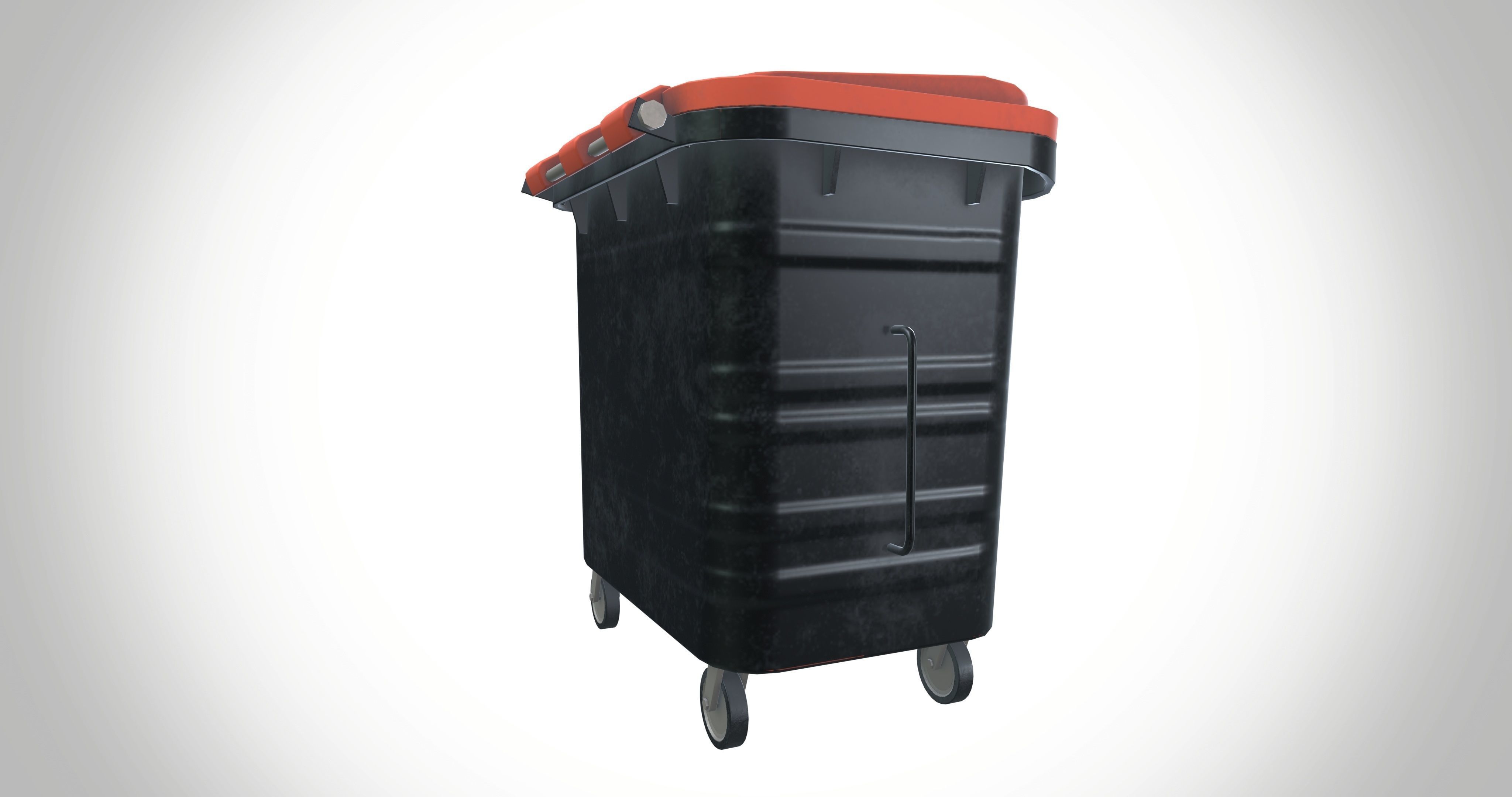 Dust Bin Low-poly 3D model_3