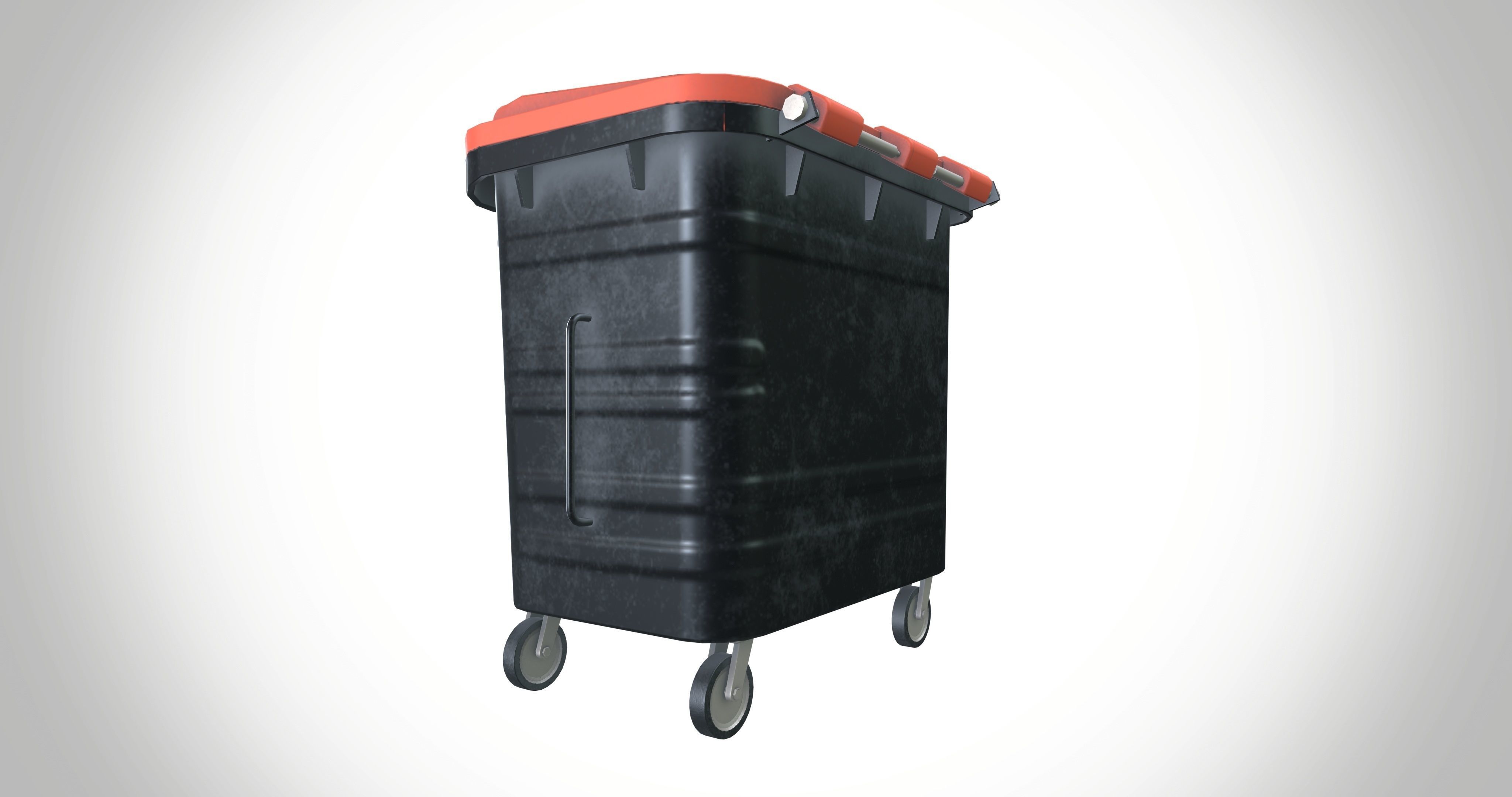 Dust Bin Low-poly 3D model_5