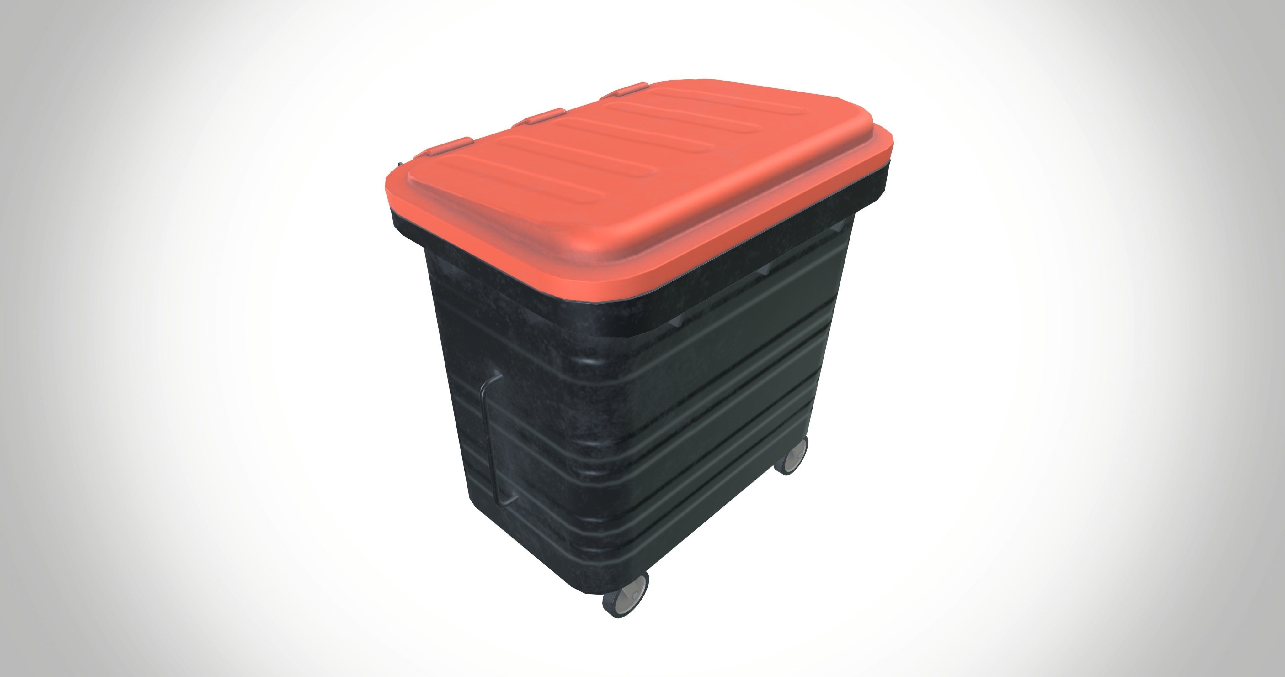 Dust Bin Low-poly 3D model_8
