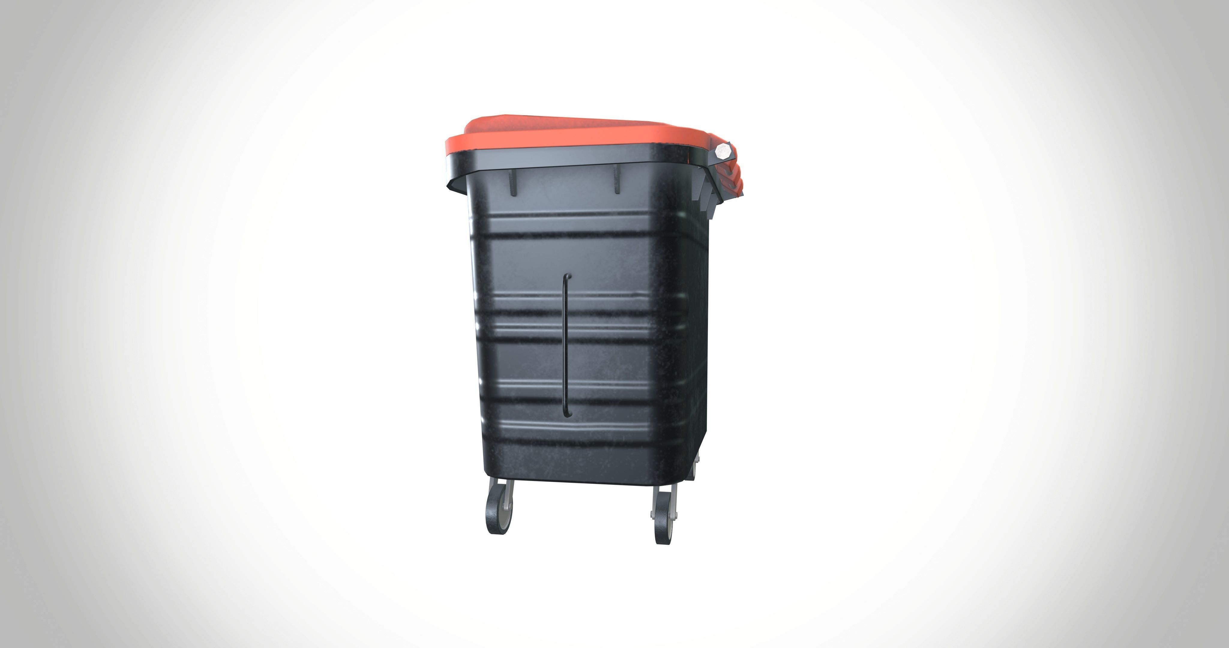 Dust Bin Low-poly 3D model_6