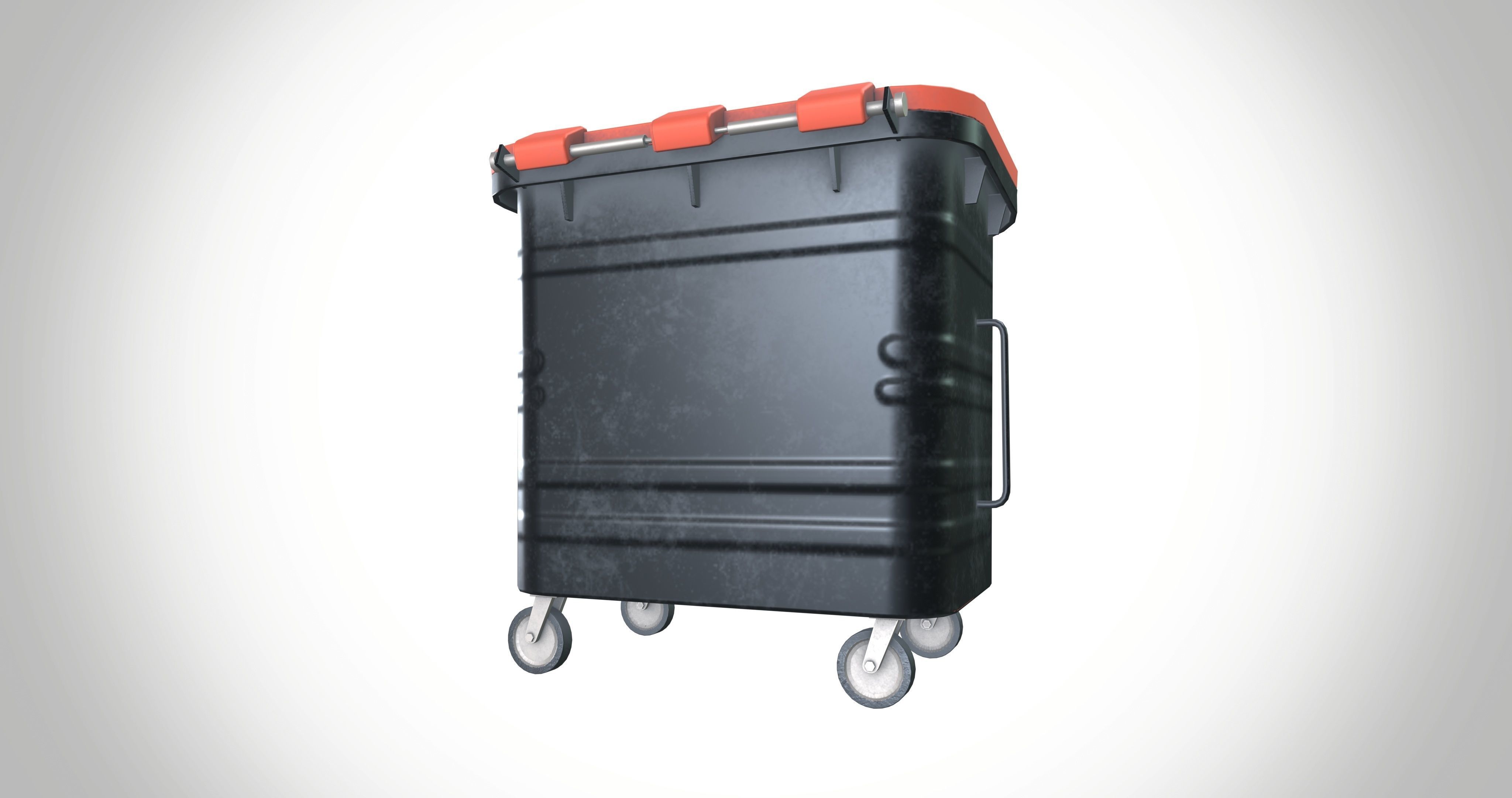 Dust Bin Low-poly 3D model_4