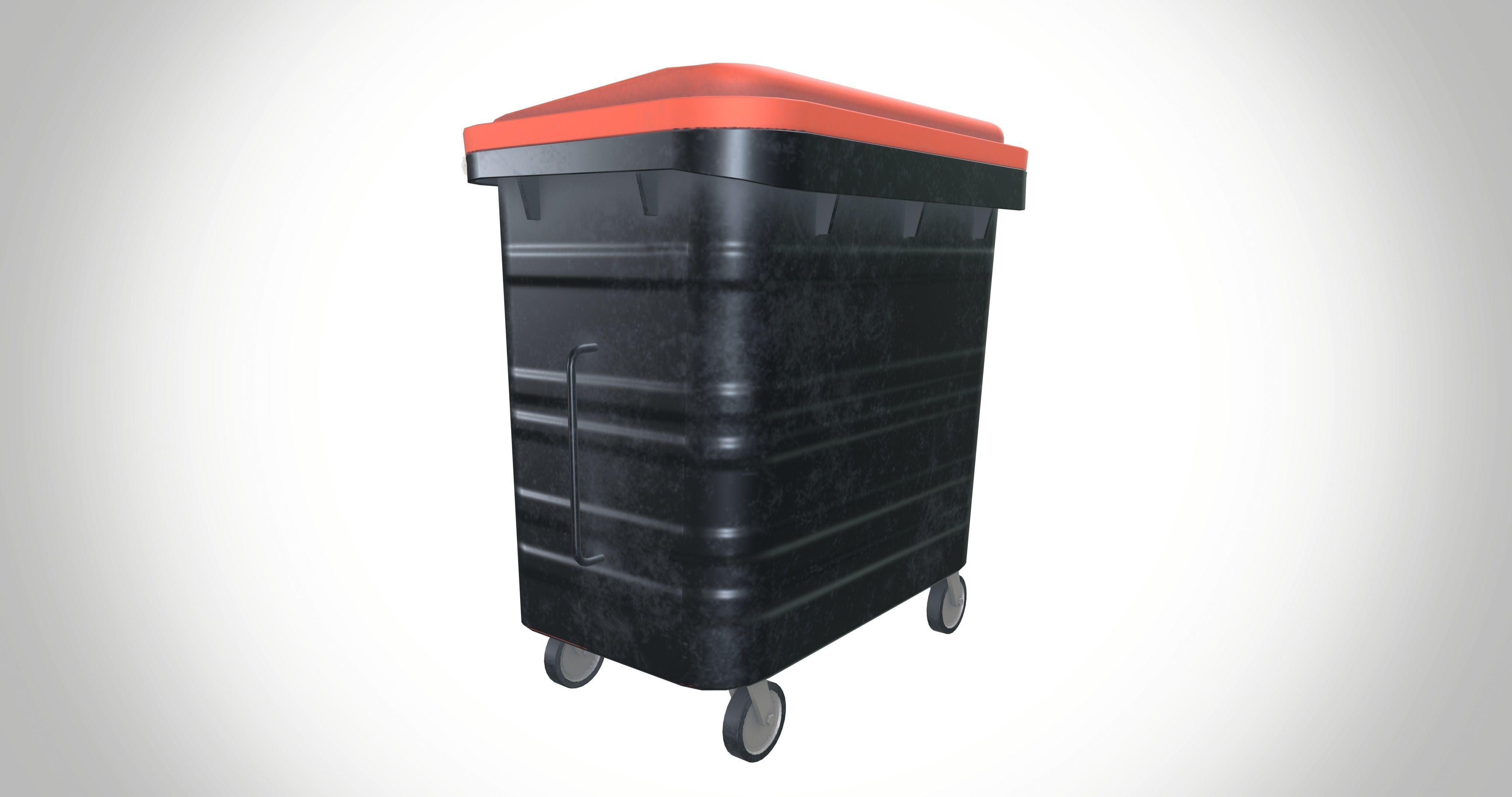 Dust Bin Low-poly 3D model_2