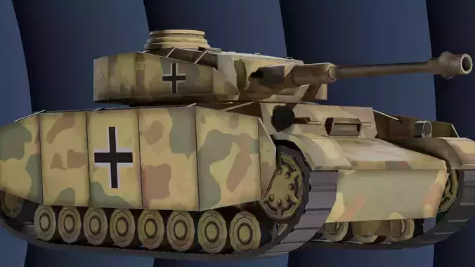 Panzer 4 - PzKpfw IV - WW2 Tank Low poly 3D model Low-poly 3D model
