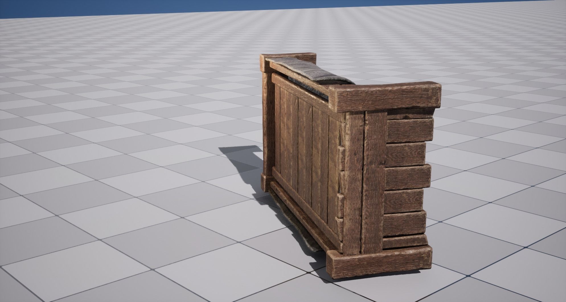 Medieval Bed Low-poly 3D model_20