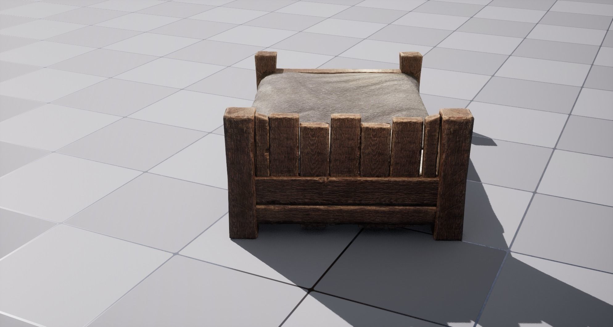 Medieval Bed Low-poly 3D model_17