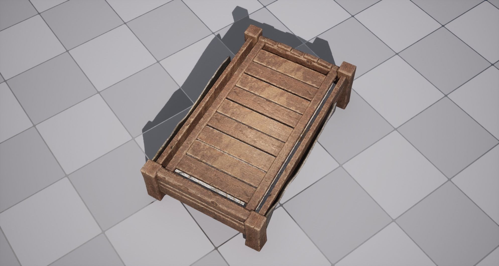 Medieval Bed Low-poly 3D model_23