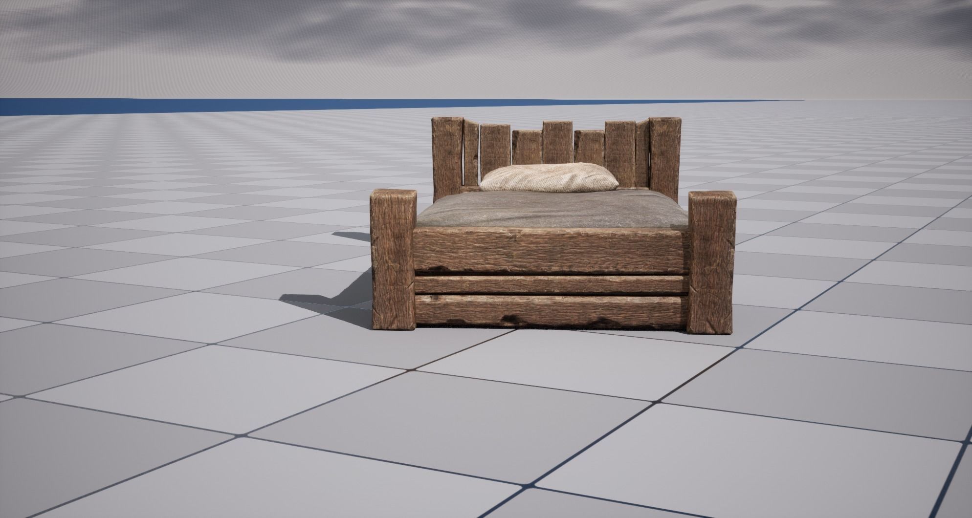 Medieval Bed Low-poly 3D model_16