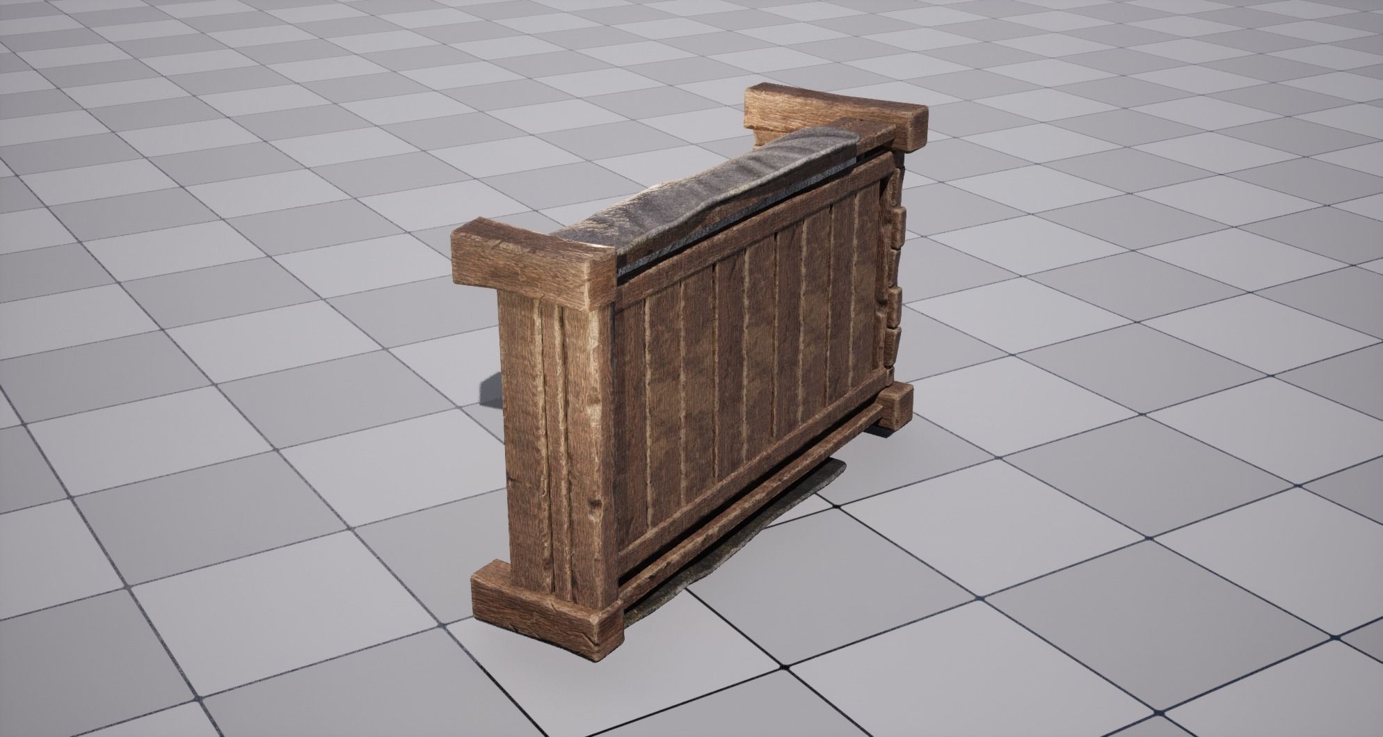 Medieval Bed Low-poly 3D model_21
