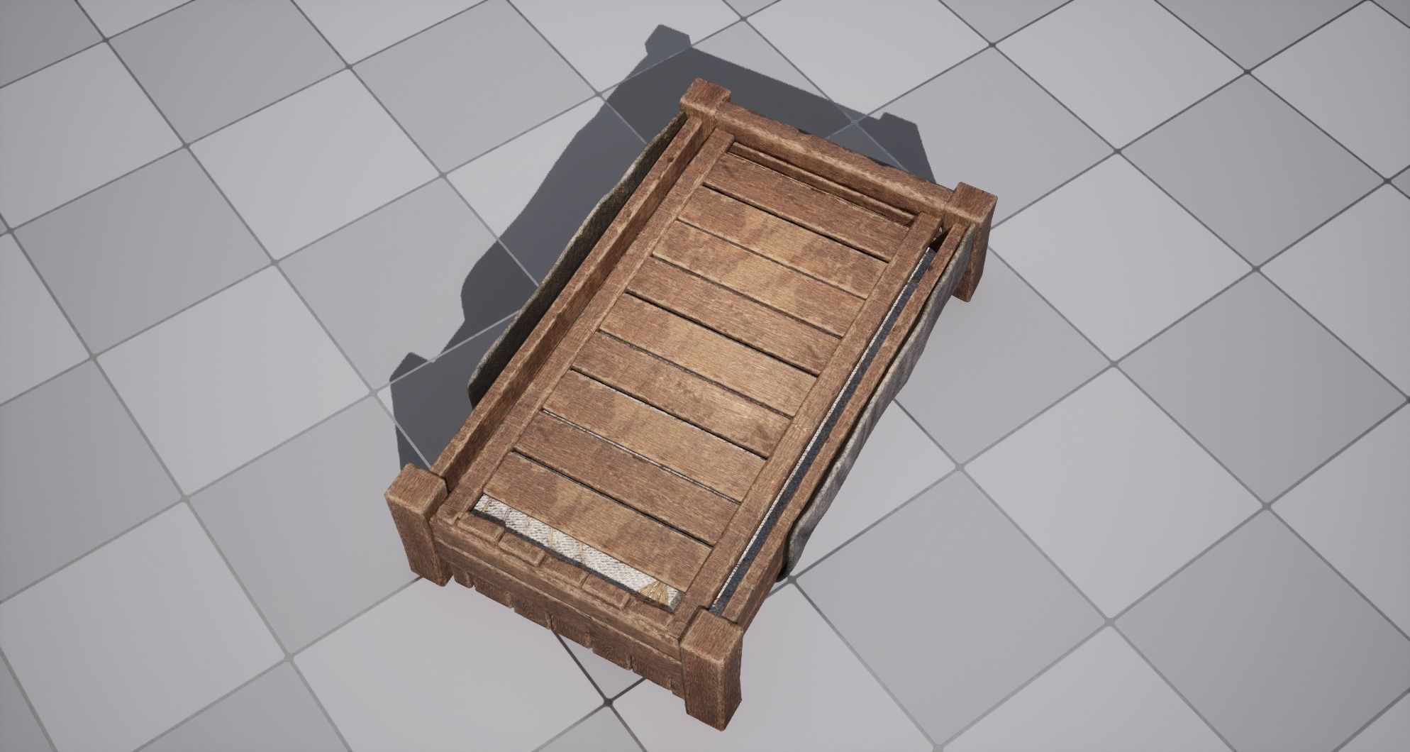 Medieval Bed Low-poly 3D model_22