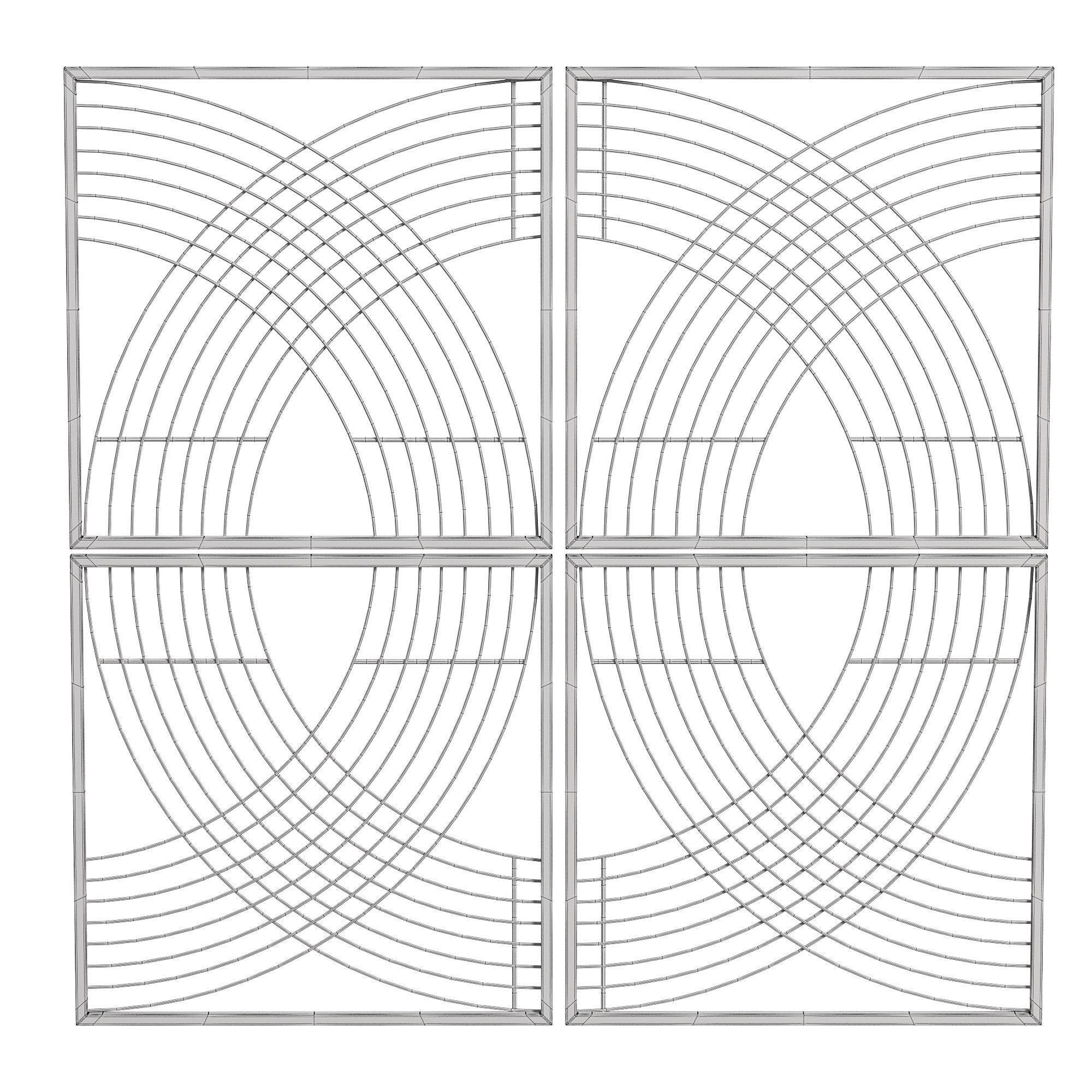 Etta avenue metal lines wall decor 3D model_3