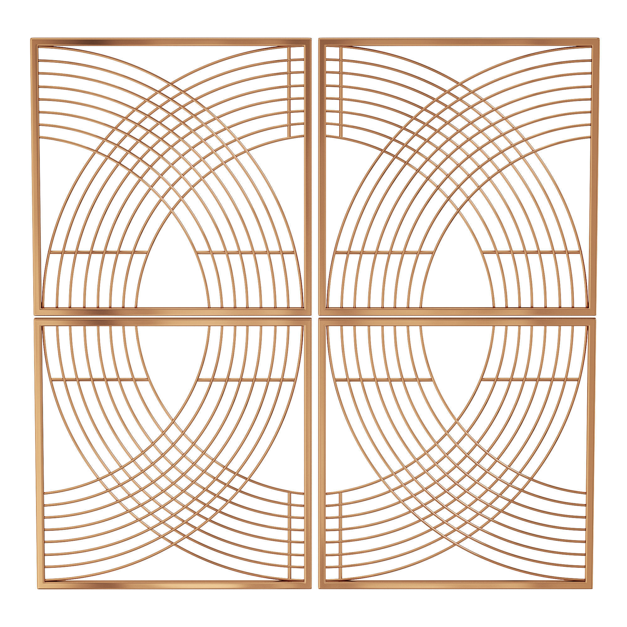 Etta avenue metal lines wall decor 3D model_1