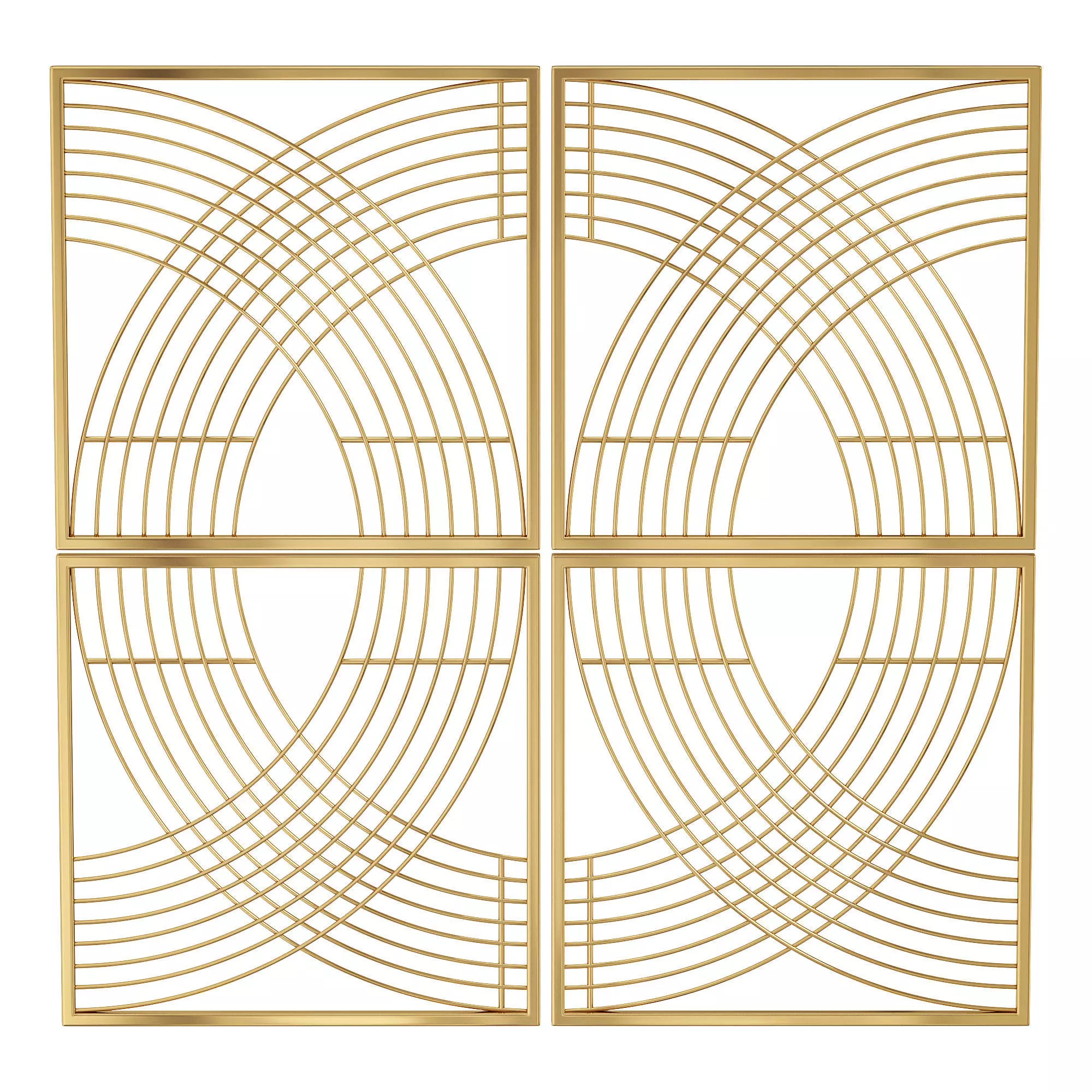 Etta avenue metal lines wall decor 3D model_0