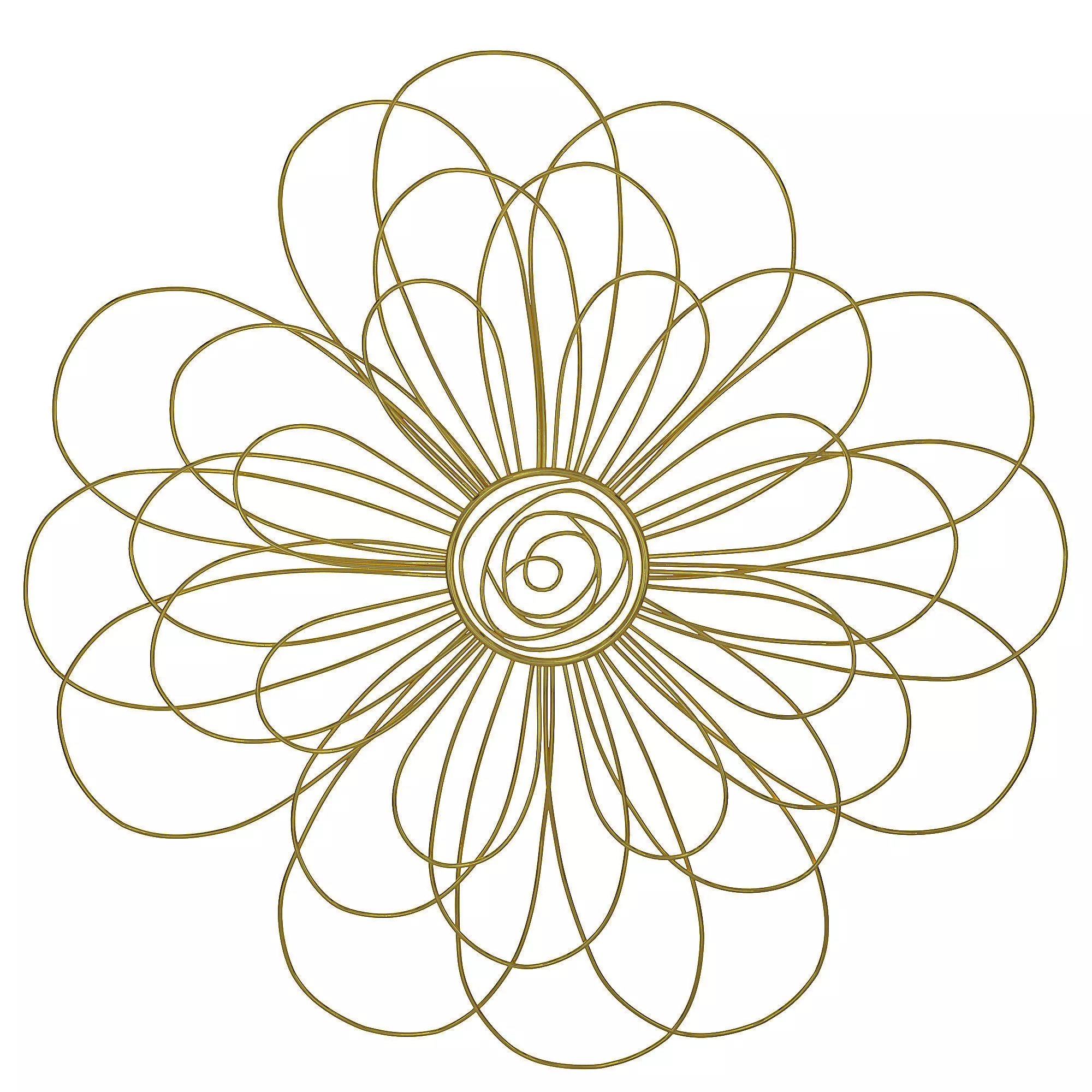 House of hampton wire flower wall decor 3D model_0