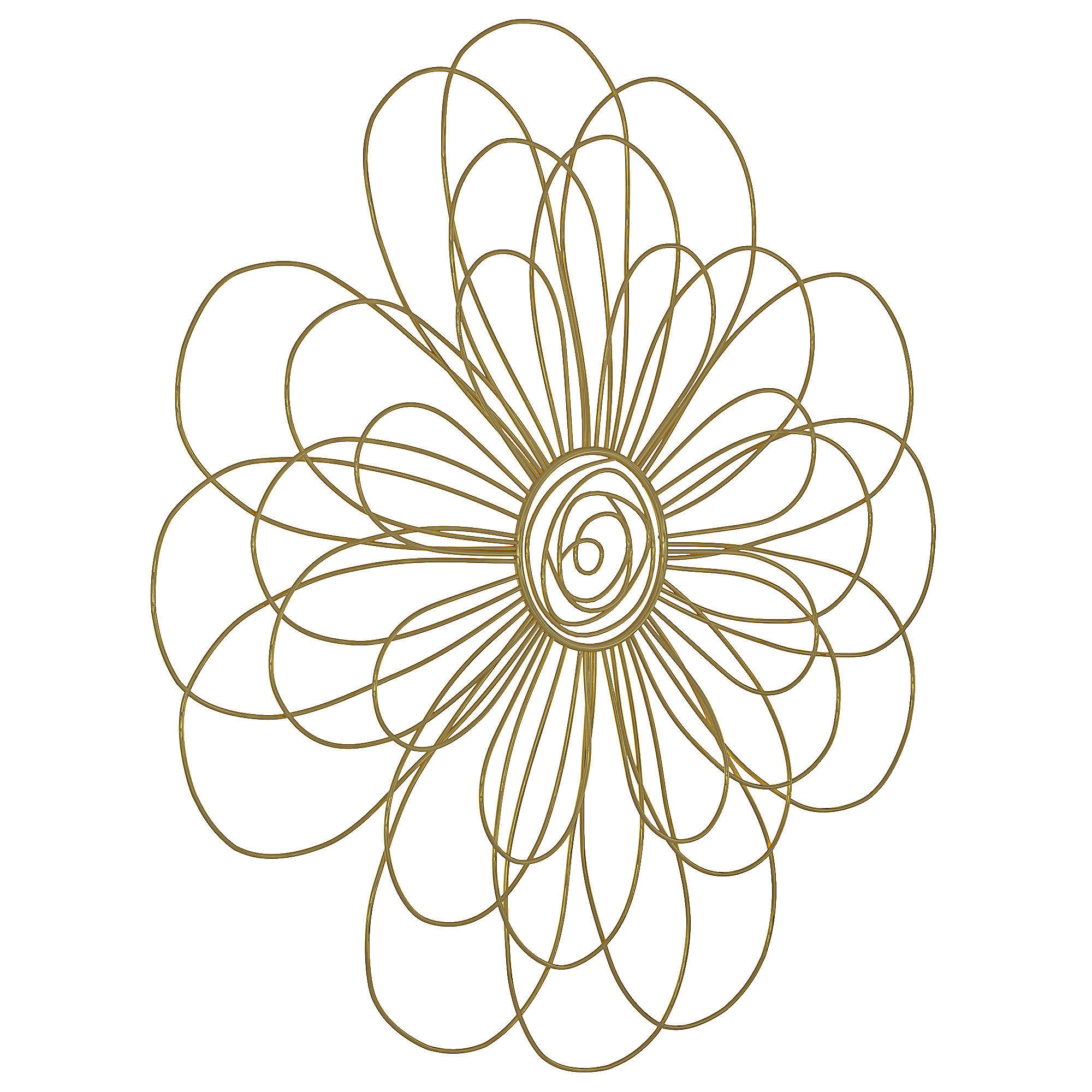 House of hampton wire flower wall decor 3D model_1