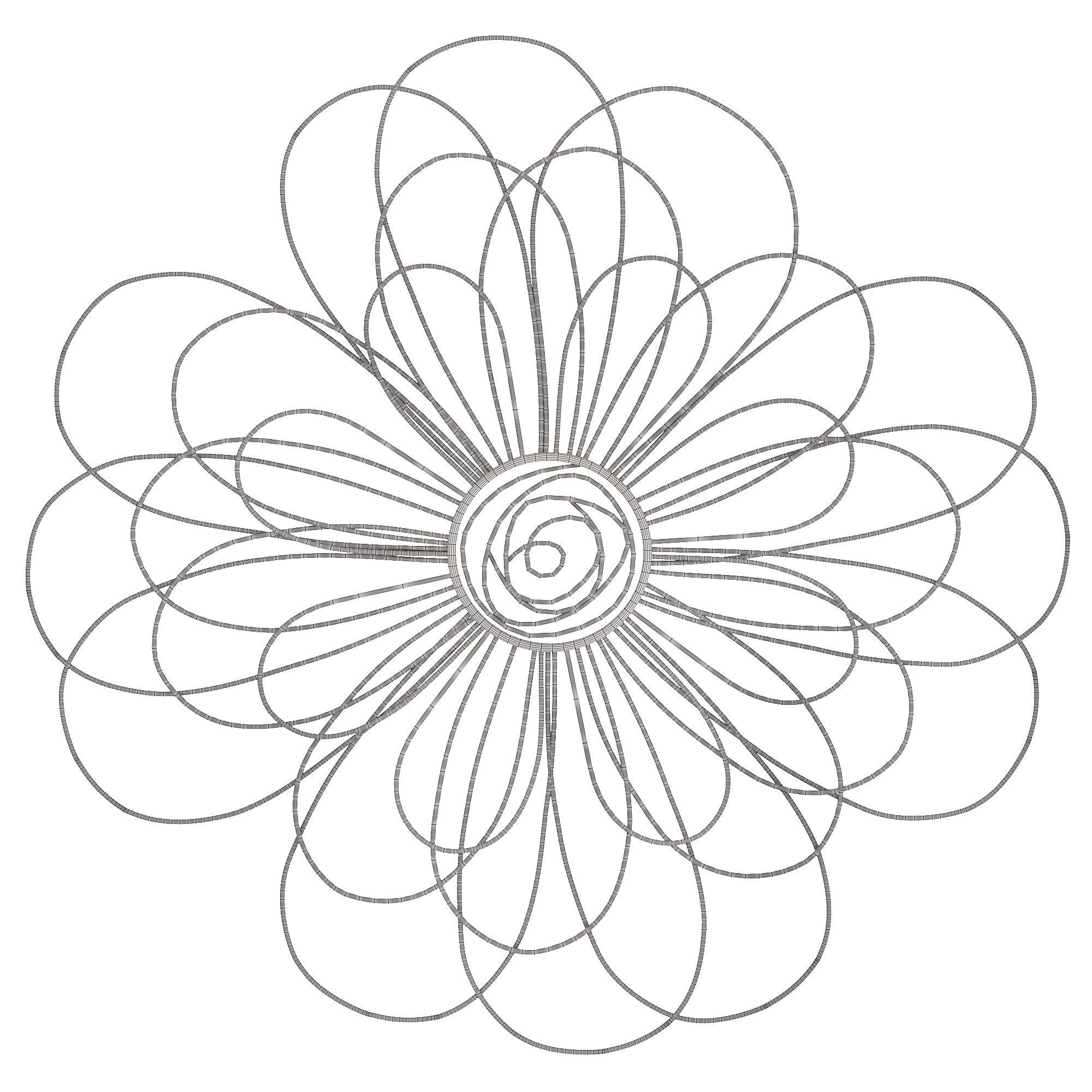House of hampton wire flower wall decor 3D model_4