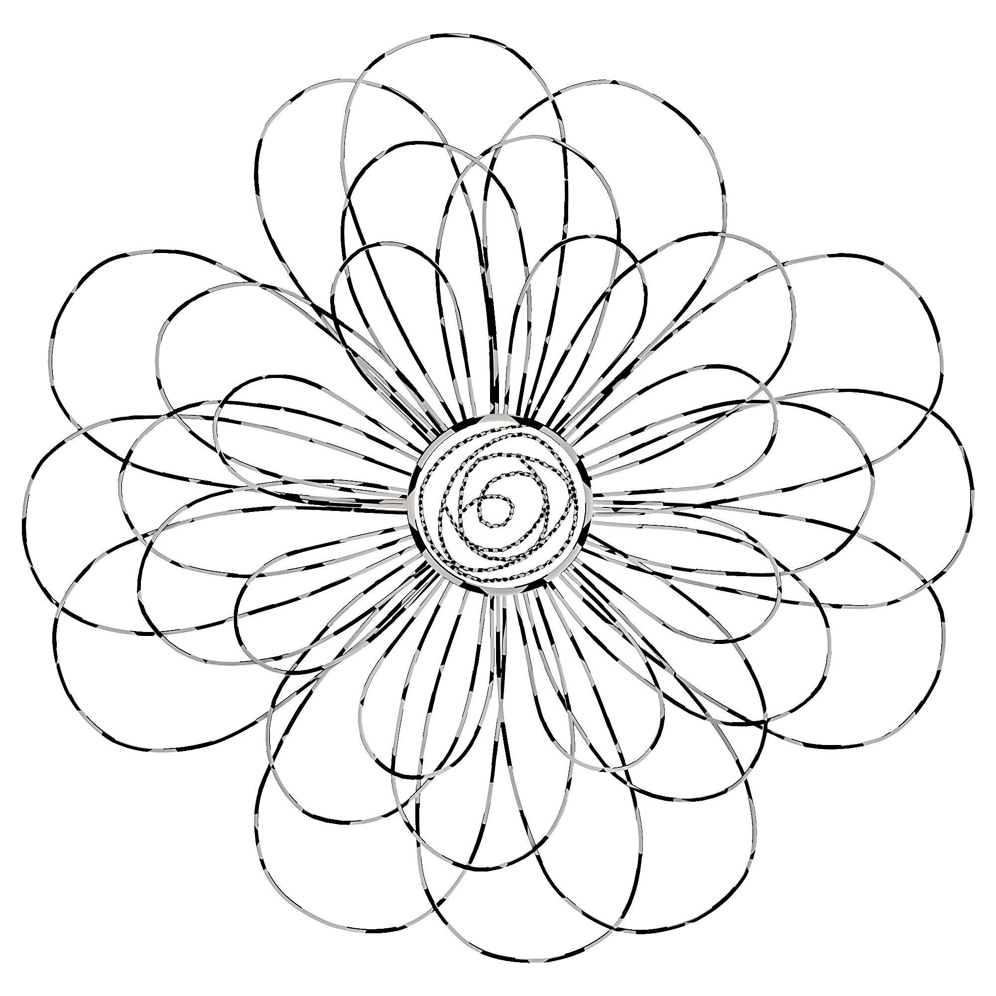 House of hampton wire flower wall decor 3D model_5