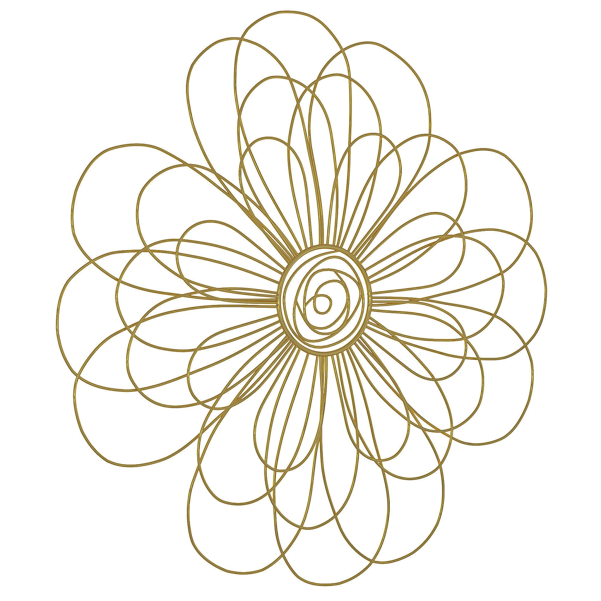 House of hampton wire flower wall decor 3D model_3