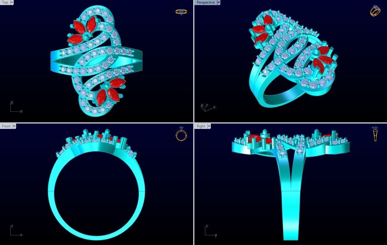 Diamond Ring - Womens Rings - N2342 3D print model_10