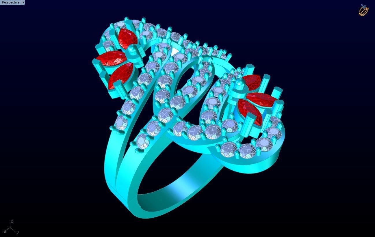Diamond Ring - Womens Rings - N2342 3D print model_9