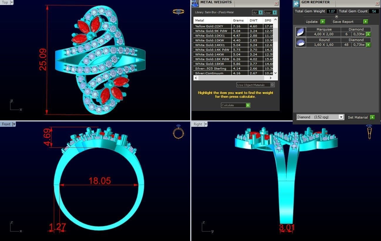 Diamond Ring - Womens Rings - N2342 3D print model_8