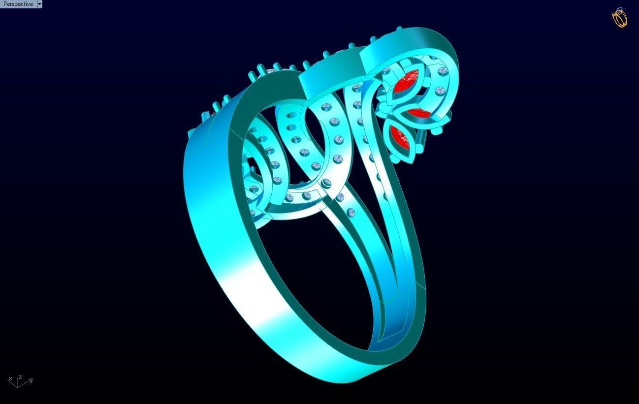 Diamond Ring - Womens Rings - N2342 3D print model_7