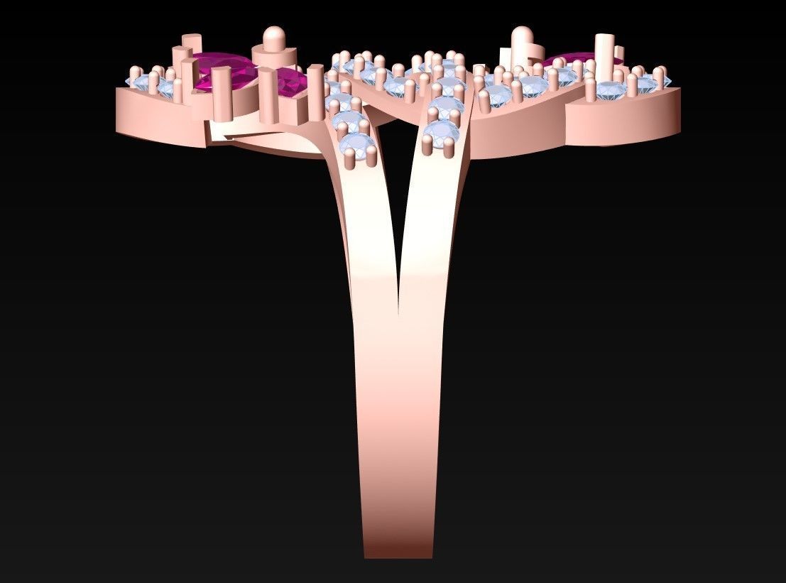 Diamond Ring - Womens Rings - N2342 3D print model_4