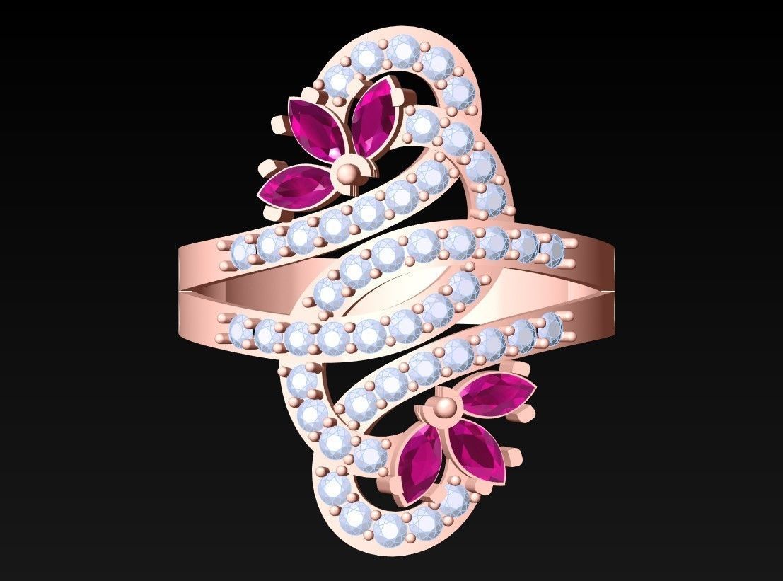 Diamond Ring - Womens Rings - N2342 3D print model_5