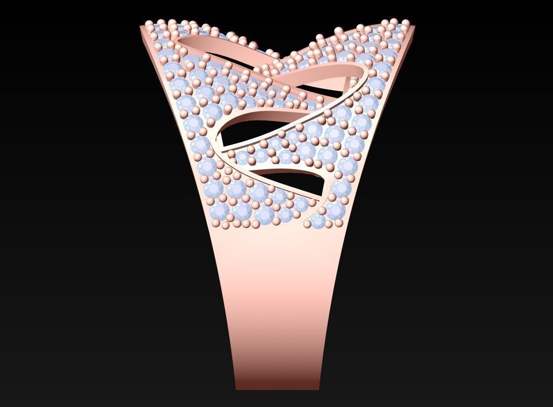 Diamond Ring - Womens Rings - N2499 3D print model_5