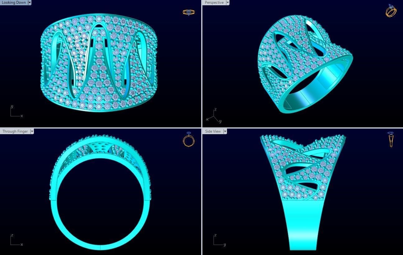 Diamond Ring - Womens Rings - N2499 3D print model_10