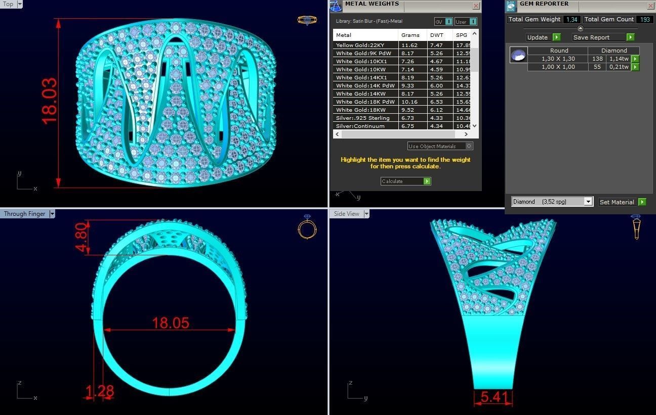 Diamond Ring - Womens Rings - N2499 3D print model_8