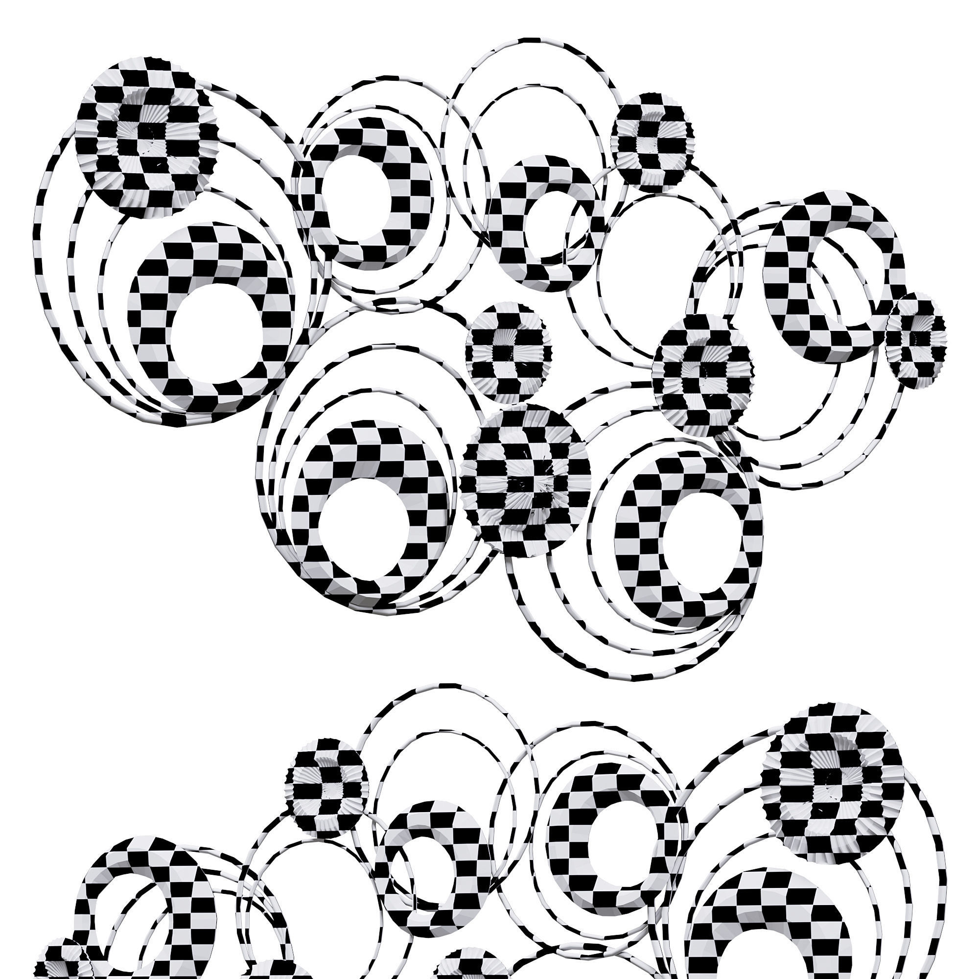 Orren ellis floating ring wall decor 3D model_3