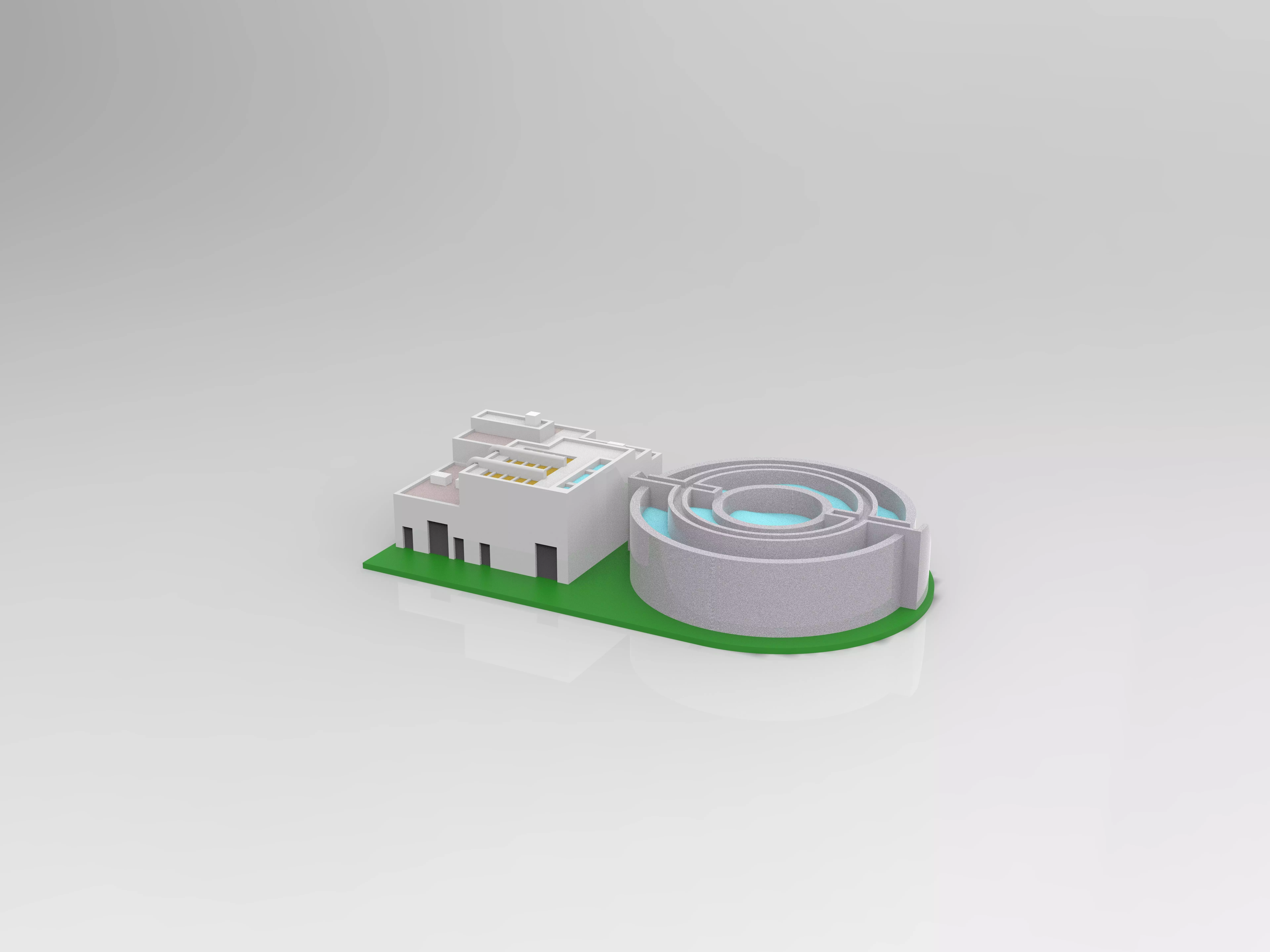 Water treatment plant 3D print model_0