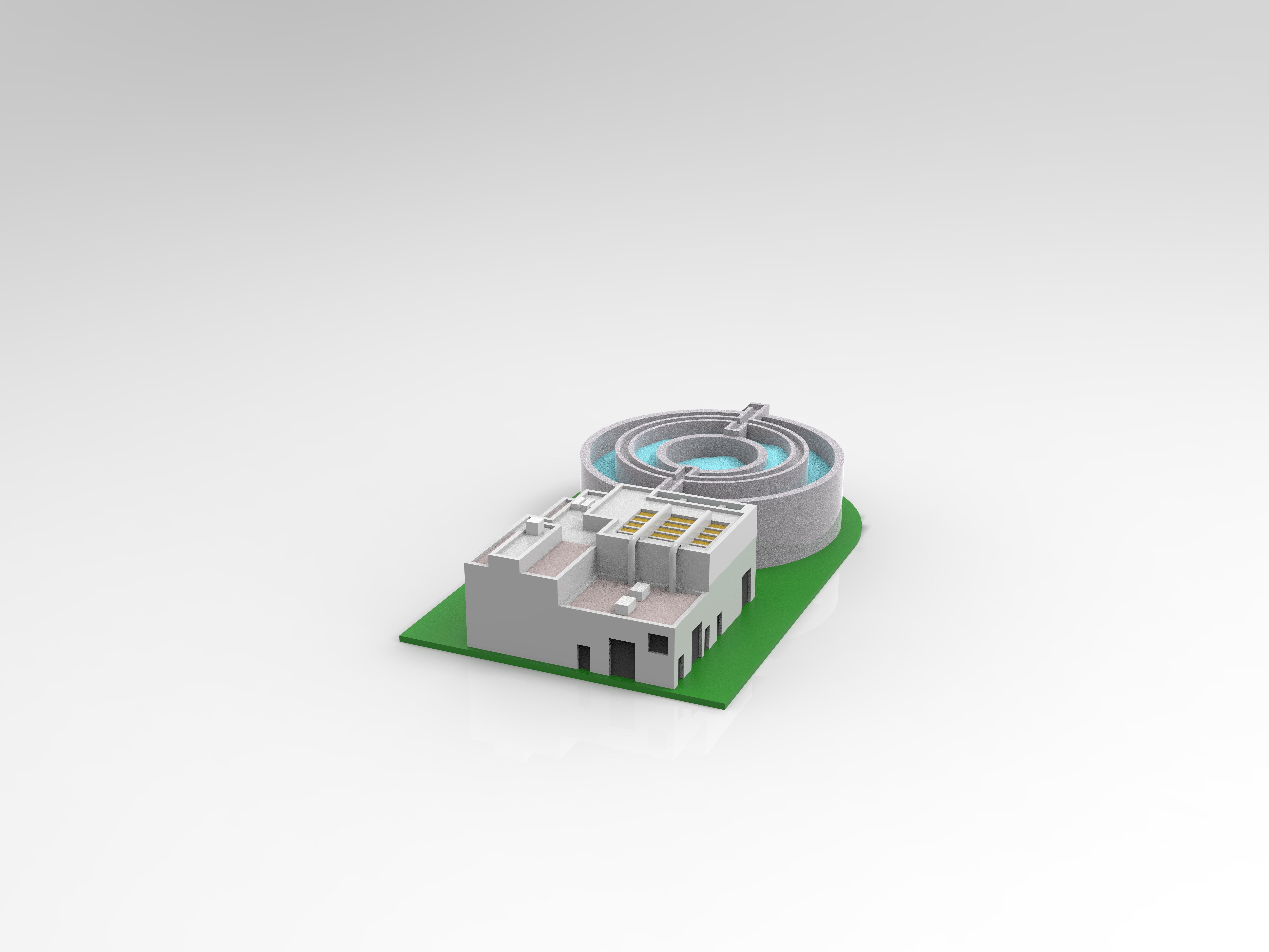 Water treatment plant 3D print model_1