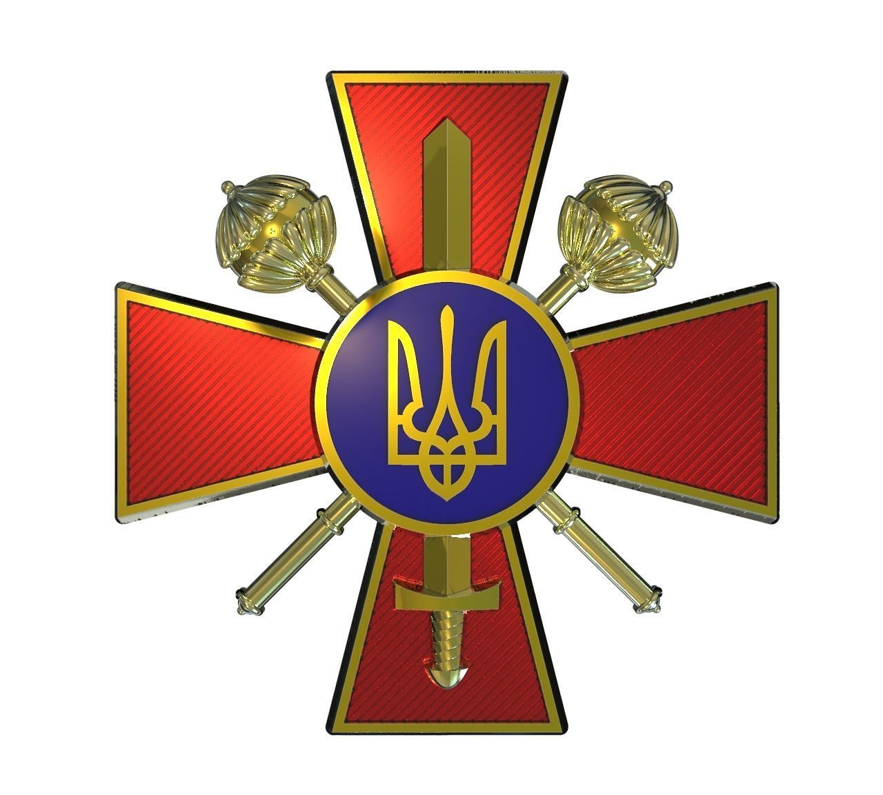 Form for the sign of the Ministry of Defense of Ukraine 3D print model_5