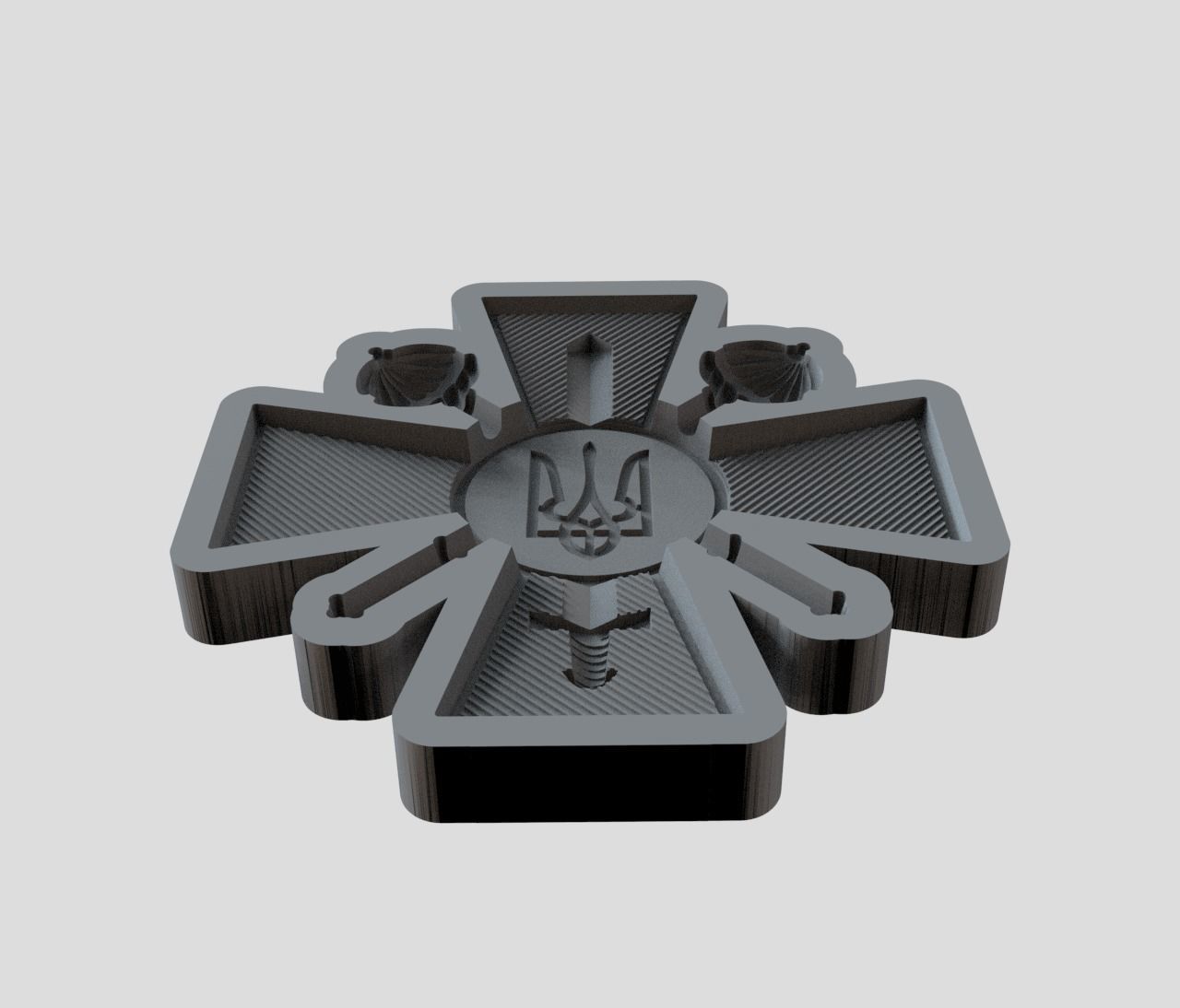 Form for the sign of the Ministry of Defense of Ukraine 3D print model_2