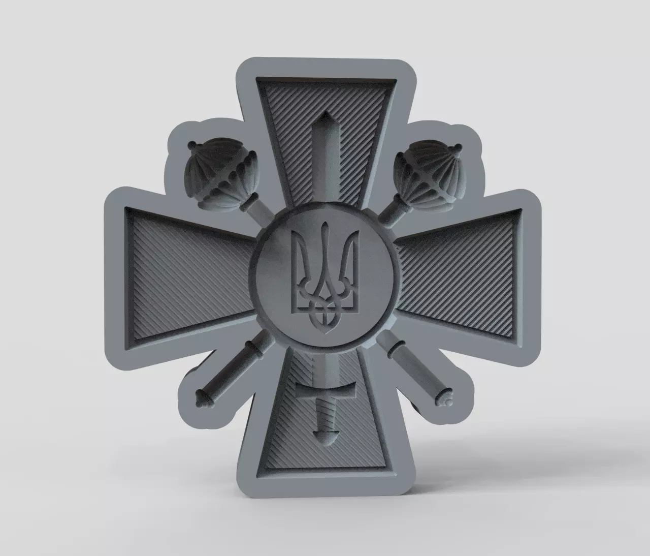 Form for the sign of the Ministry of Defense of Ukraine 3D print model_0